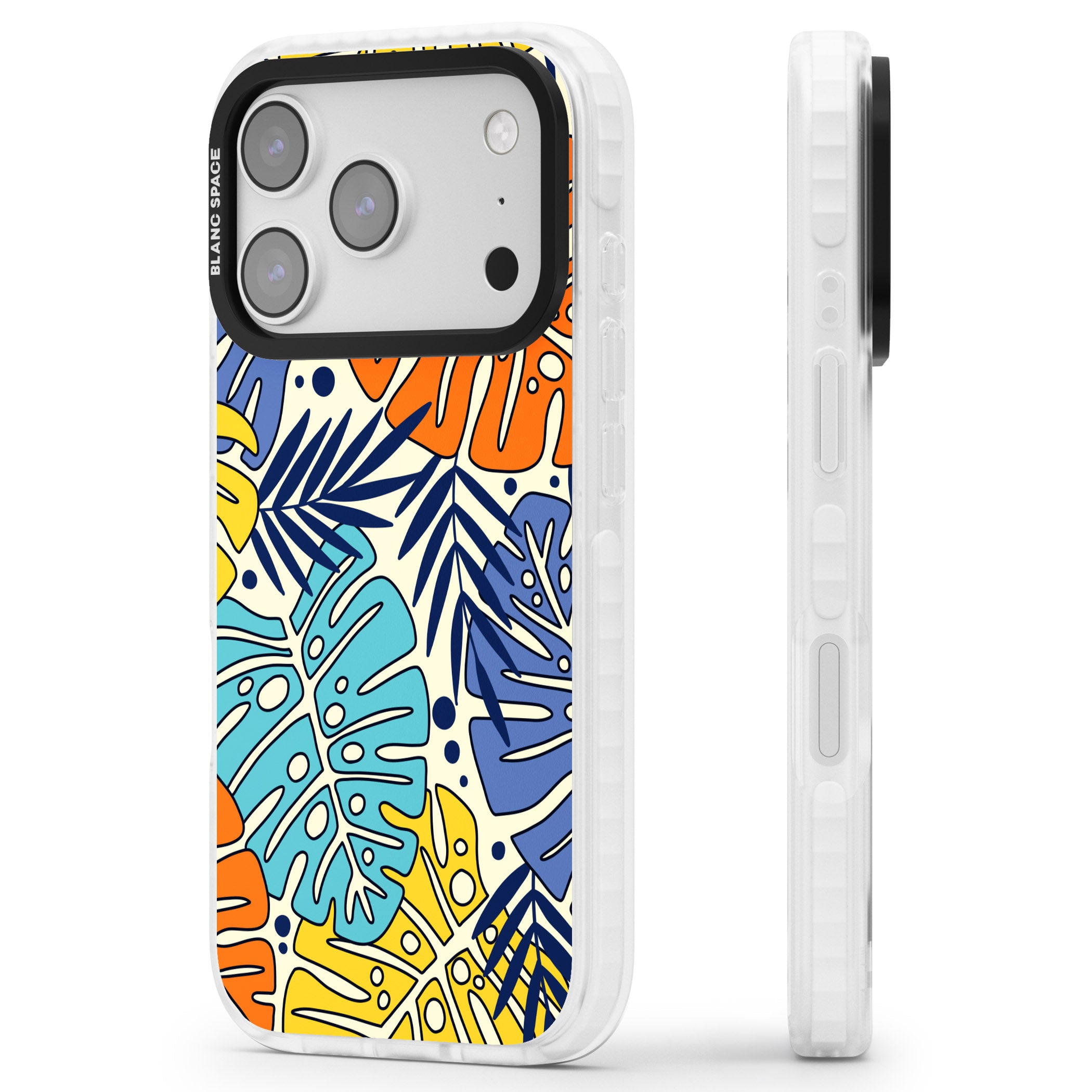 Beach Leaves iPhone 17 Pro Impact Pro Clear Phone Case Side Profile