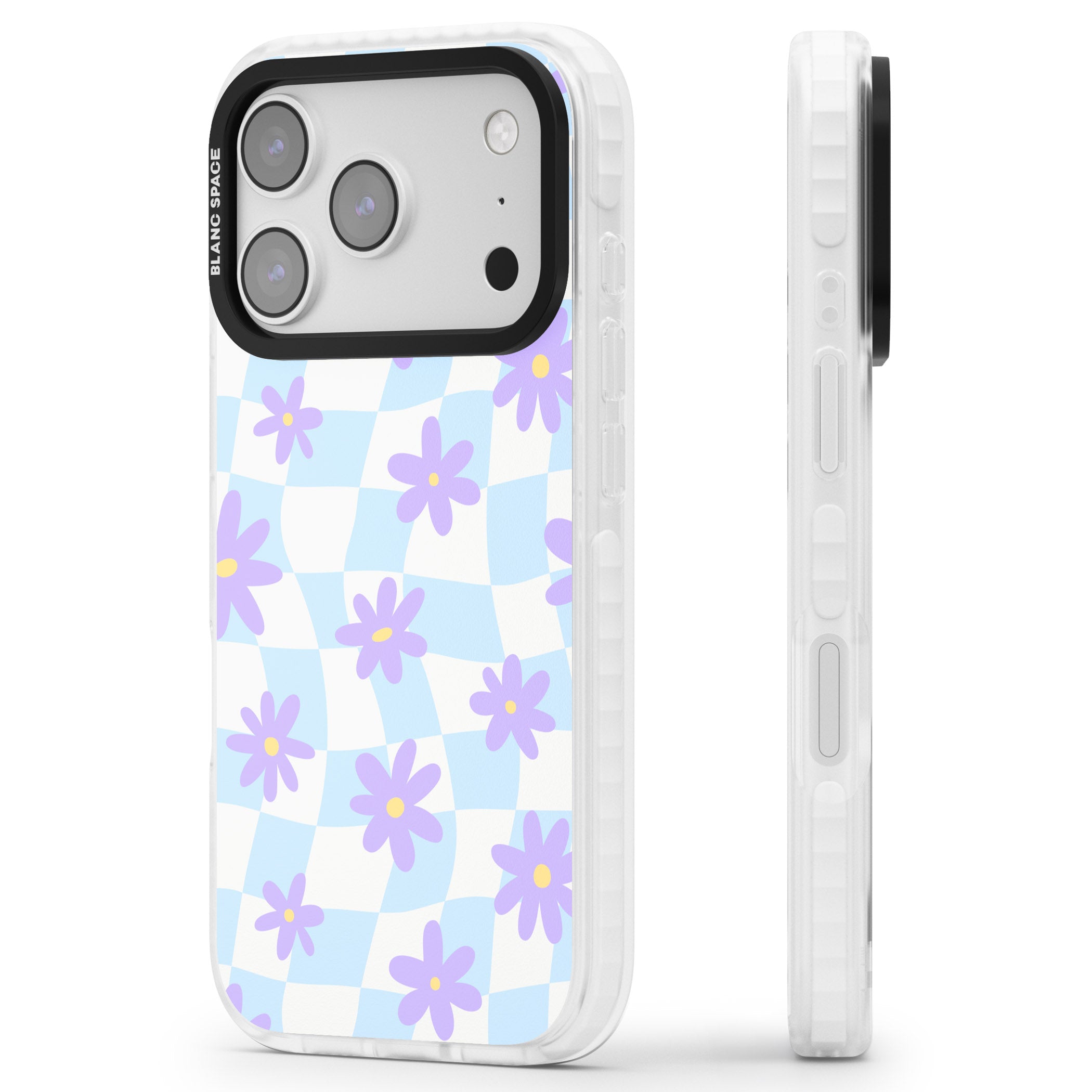 Serene Skies & Flowers iPhone 17 Pro Impact Pro Clear Phone Case Side Profile