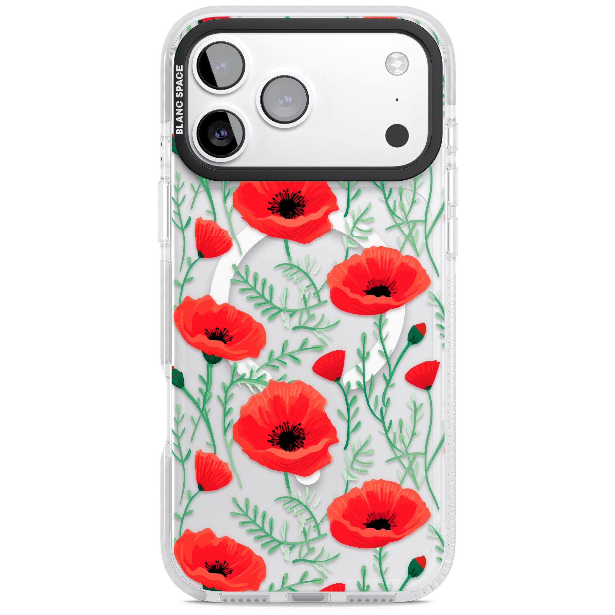 Poppy Garden iPhone 17 Pro Impact Pro Clear Phone Case
