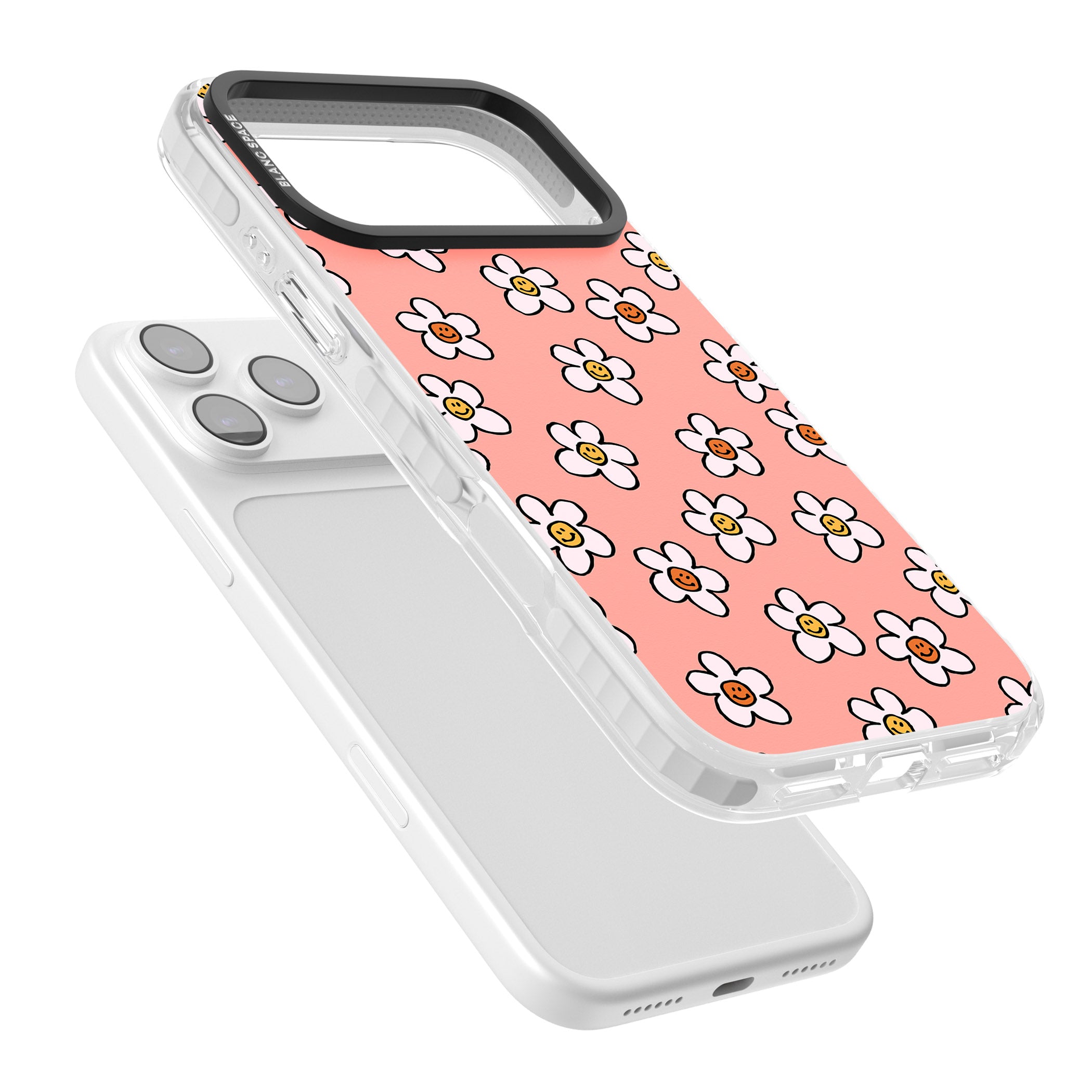 Peachy Daisy Smiles iPhone 17 Pro Impact Pro Clear Phone Case Colours