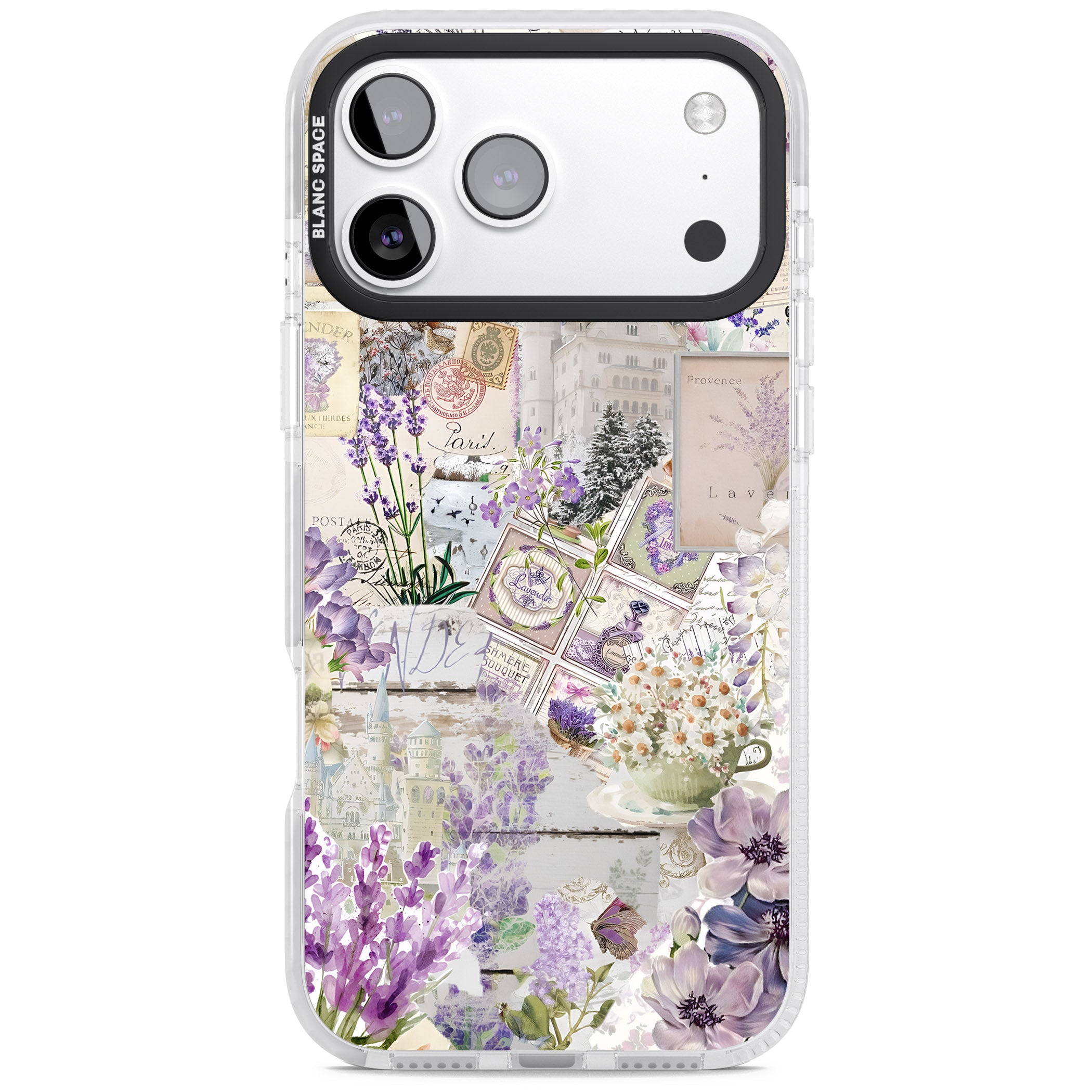 Soft Lavender Collage iPhone 17 Pro Impact Pro Clear Phone Case