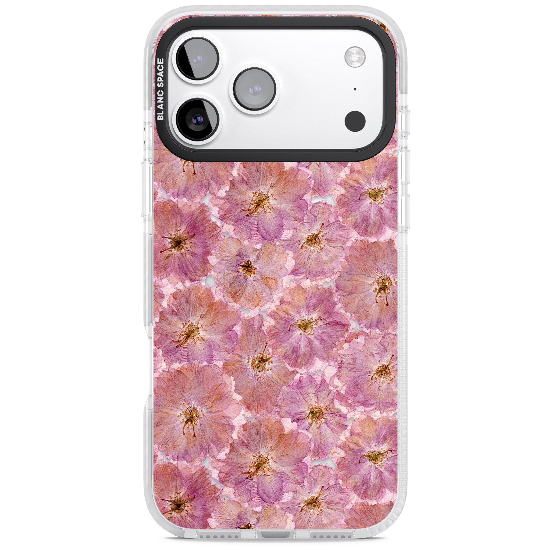 Large Pink Florals iPhone 17 Pro Impact Pro Clear Phone Case