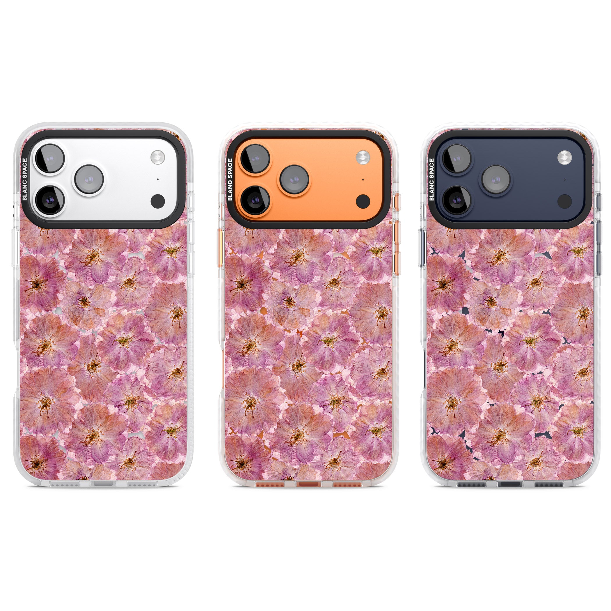 Large Pink Florals iPhone 17 Pro Impact Pro Clear Phone Case APT Impact Protection