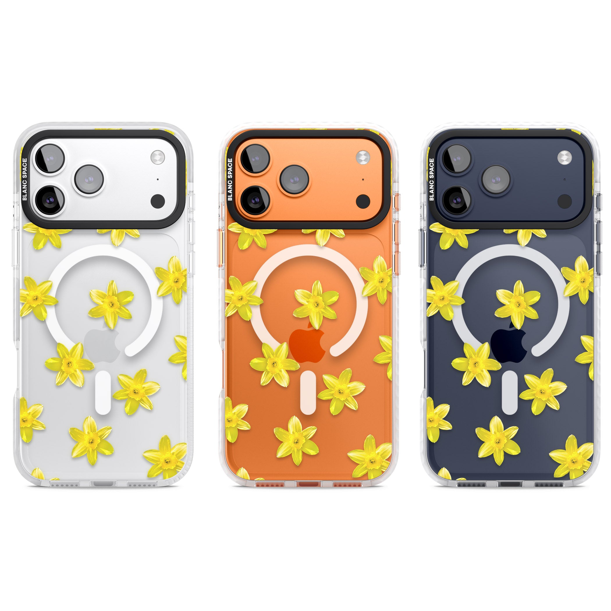Daffodils Transparent Pattern iPhone 17 Pro Impact Pro Clear Phone Case APT Impact Protection