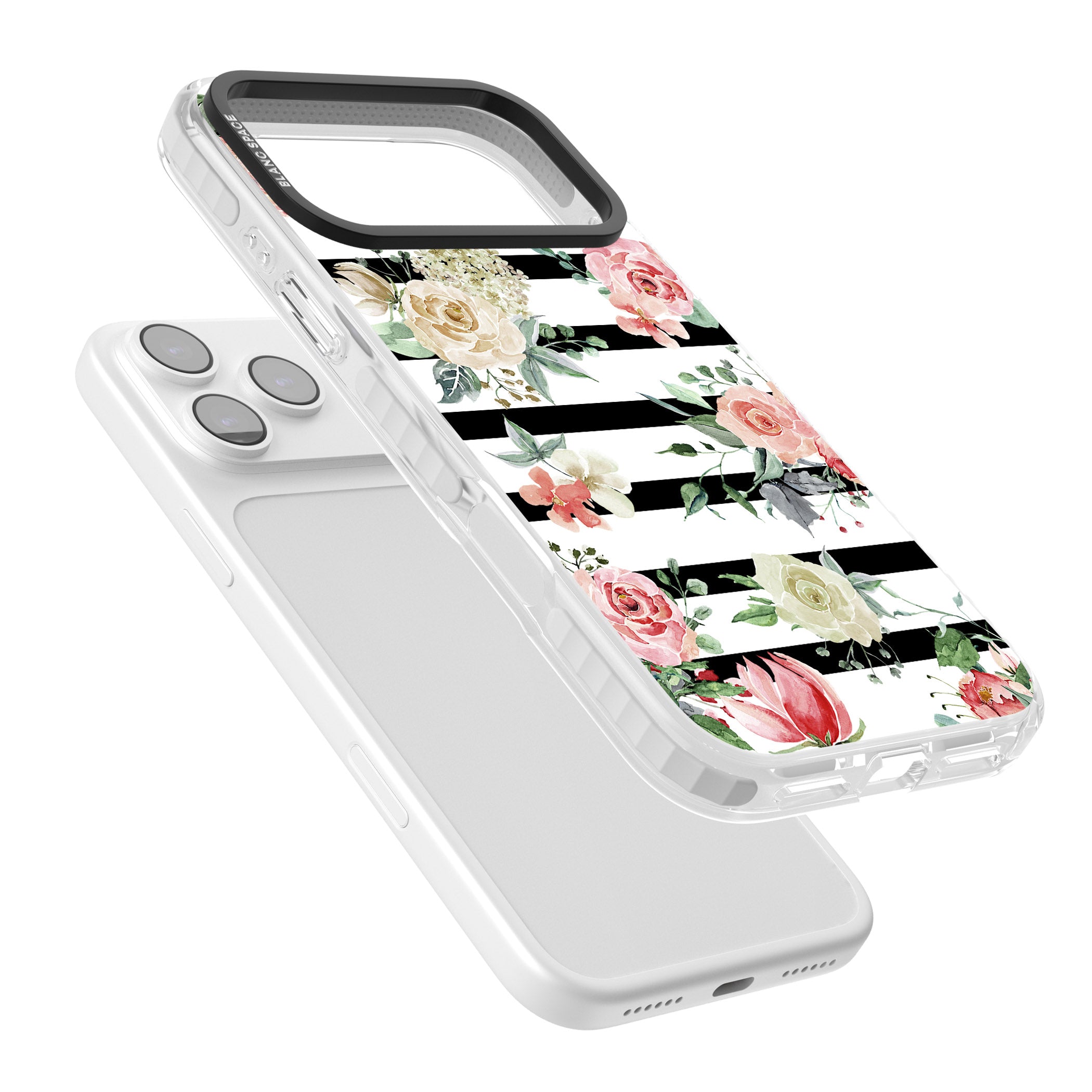Floral Stripes iPhone 17 Pro Impact Pro Clear Phone Case Colours