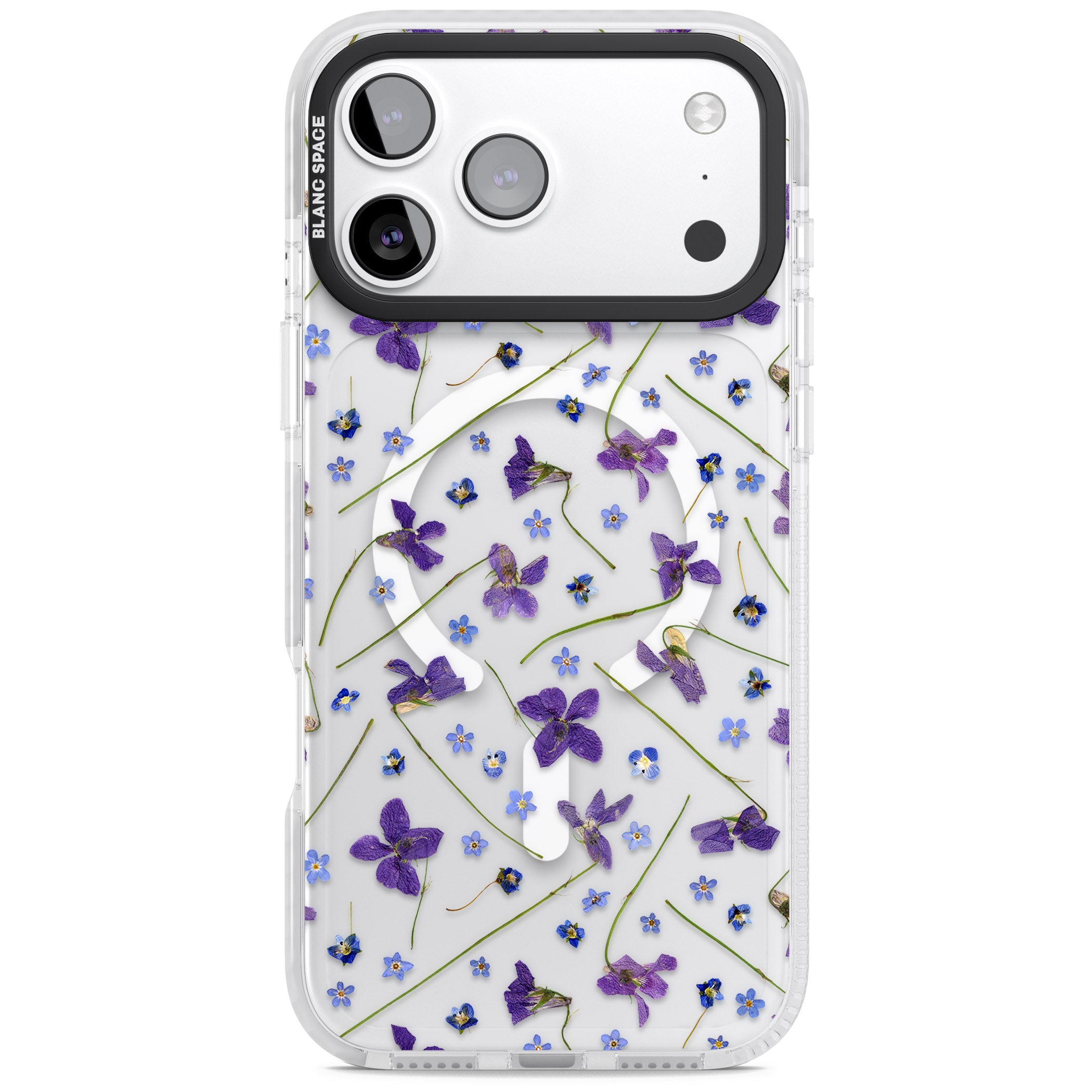 Pressed Violet Flower iPhone 17 Pro Impact Pro Clear Phone Case