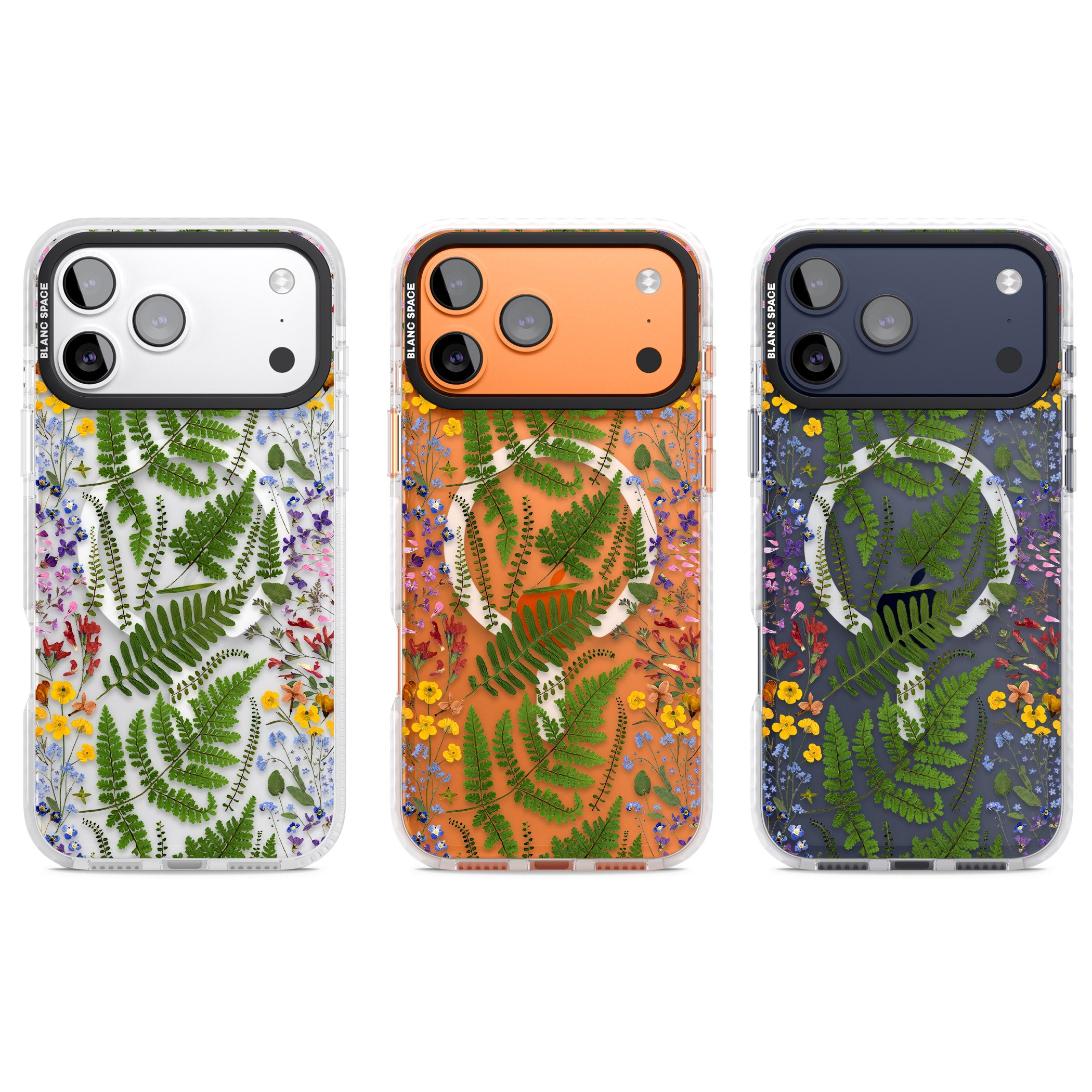 Botanical Fern & Floral iPhone 17 Pro Impact Pro Clear Phone Case APT Impact Protection