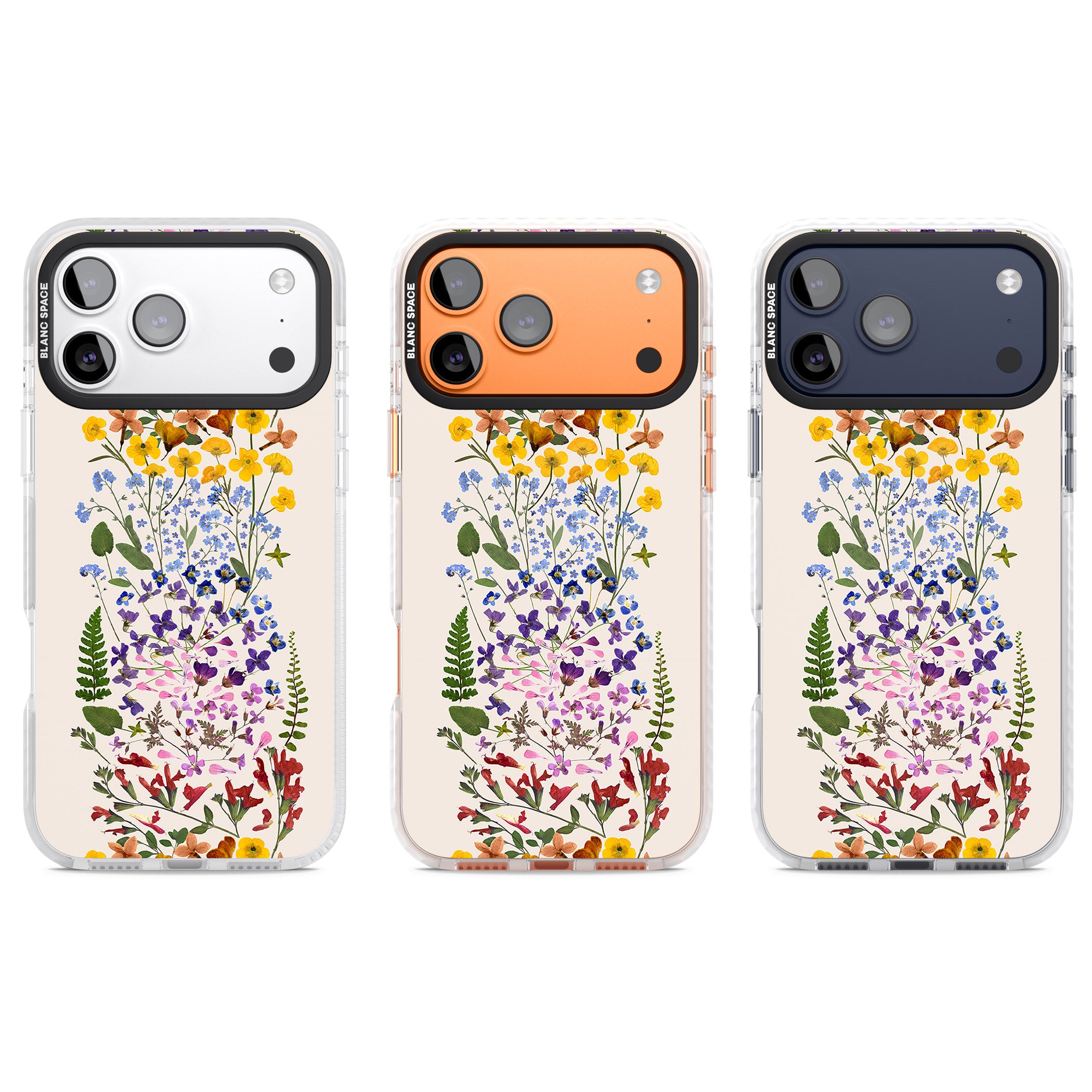 Cream Wildflower iPhone 17 Pro Impact Pro Clear Phone Case APT Impact Protection