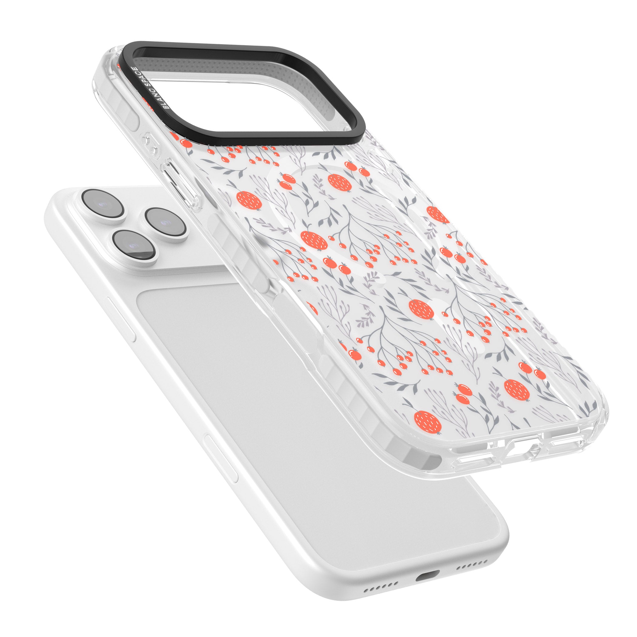 Red Fruits Floral iPhone 17 Pro Impact Pro Clear Phone Case Colours