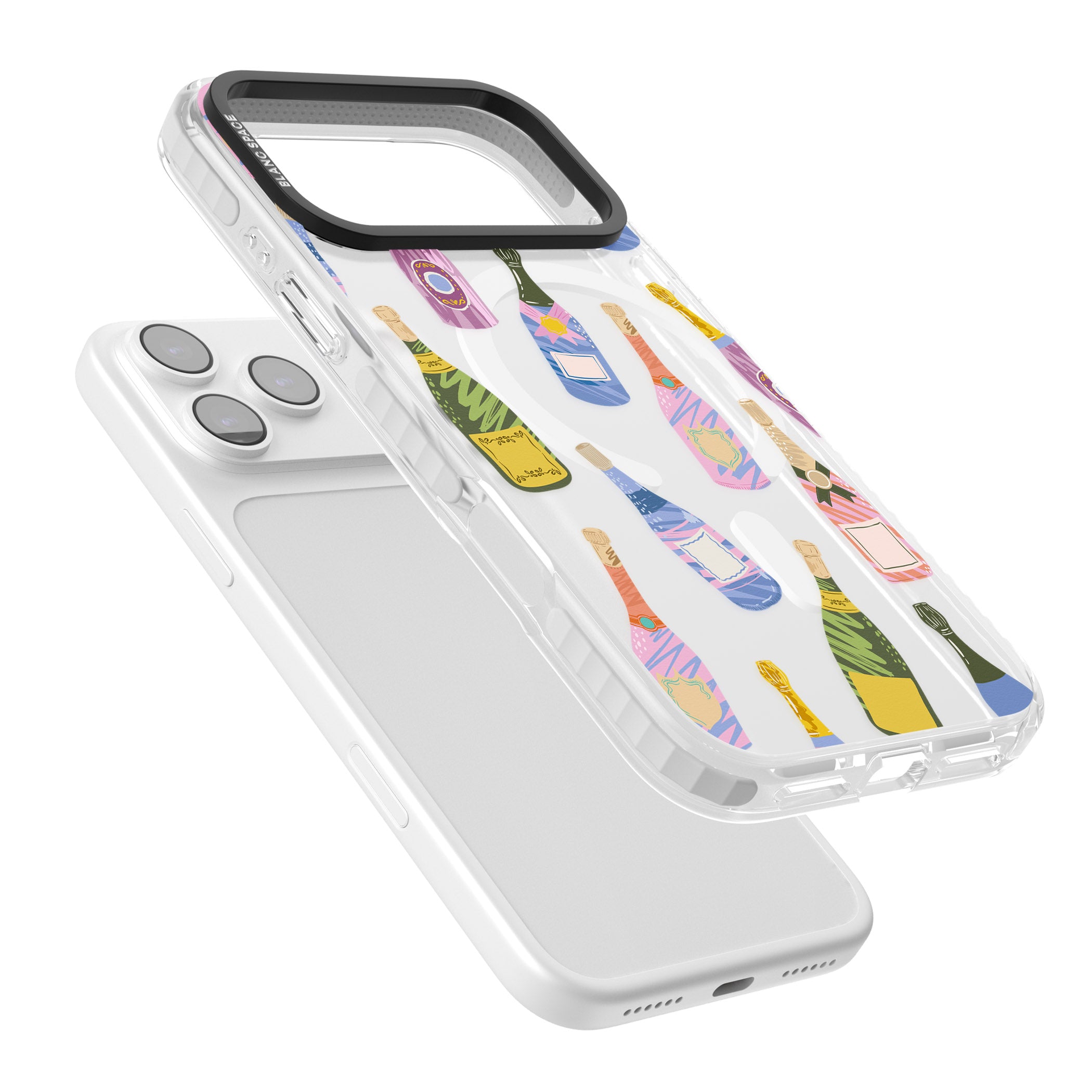 Champagne Pattern iPhone 17 Pro Impact Pro Clear Phone Case Colours