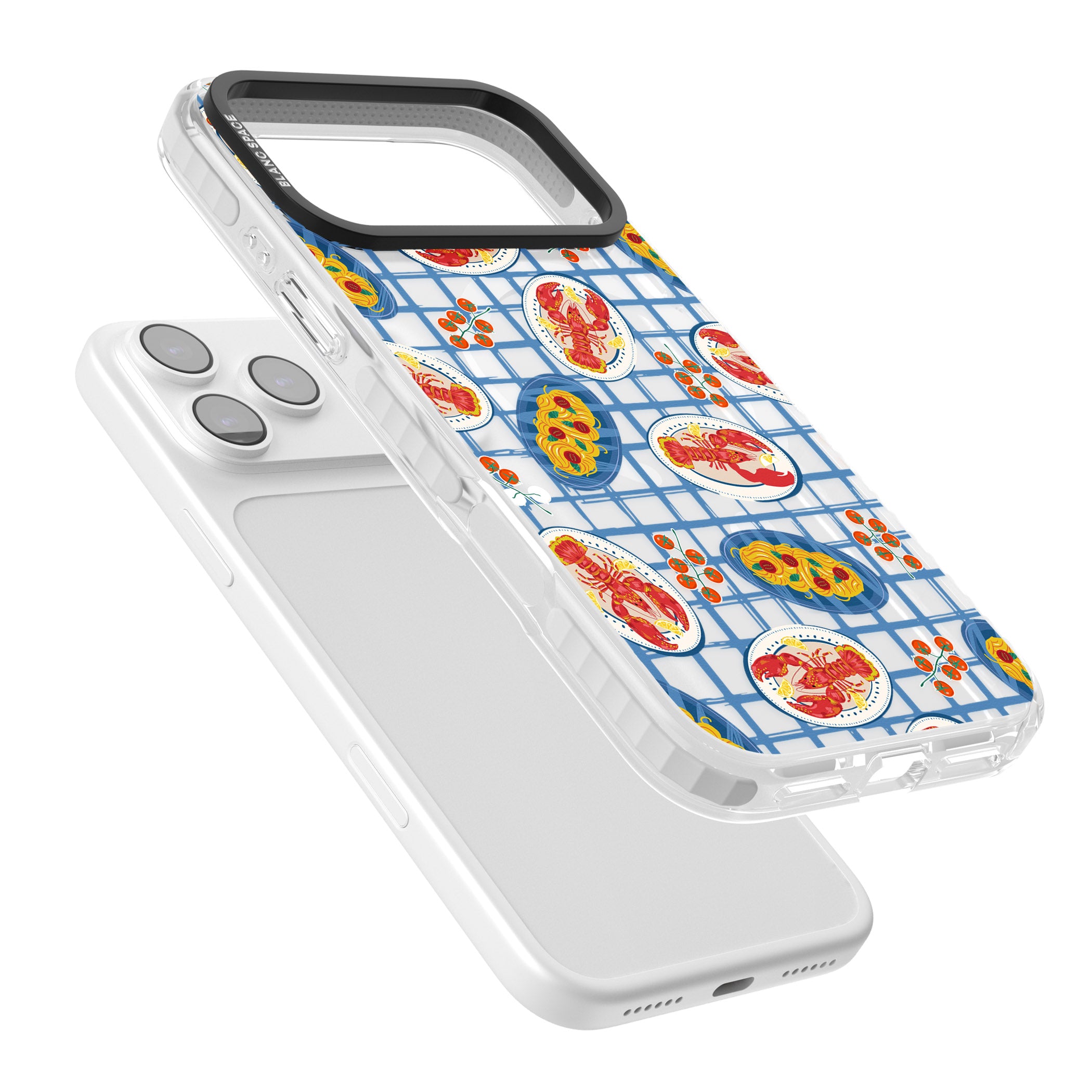 Lobster & Pasta Picnic iPhone 17 Pro Impact Pro Clear Phone Case Colours
