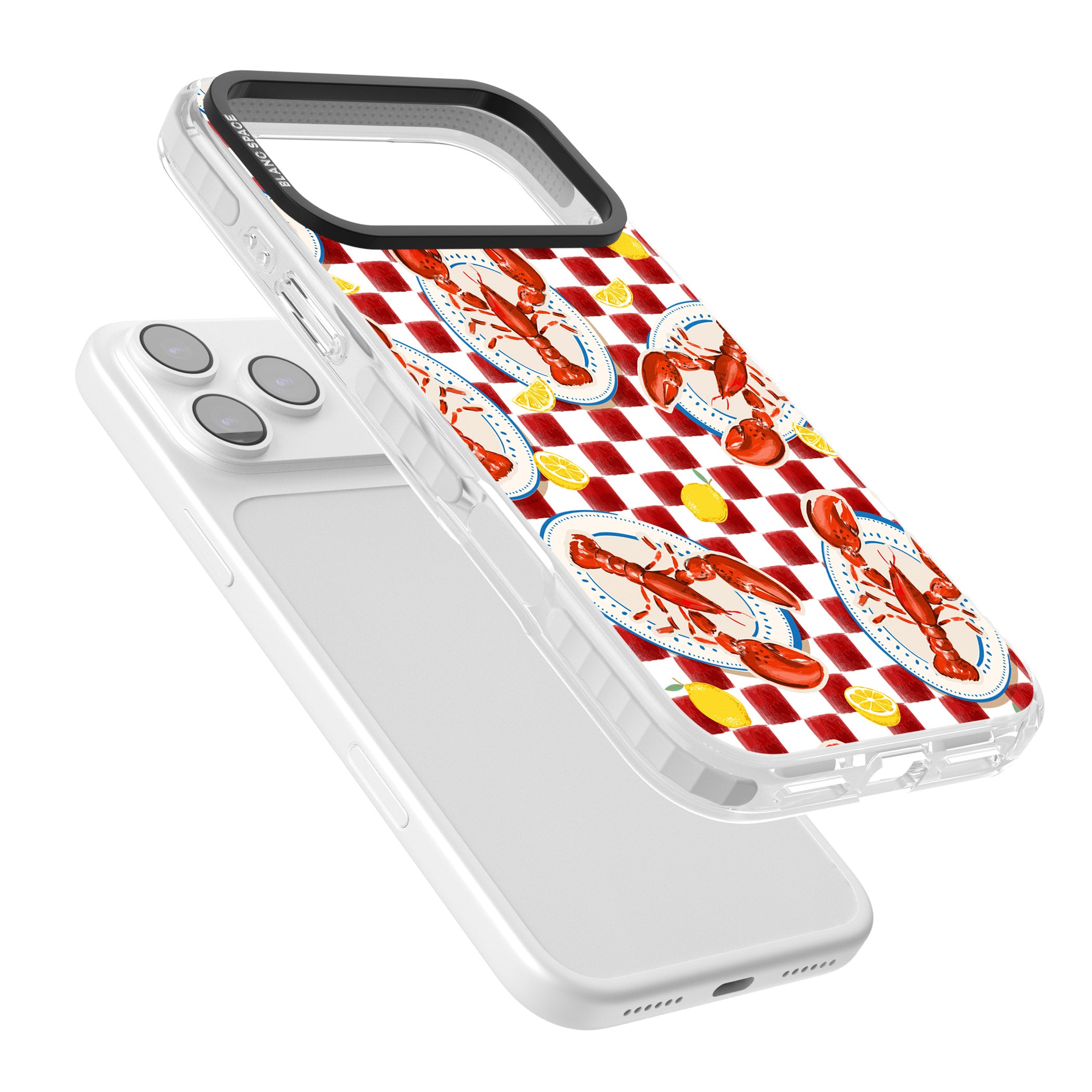 Red Lobster Checkered iPhone 17 Pro Impact Pro Clear Phone Case Colours