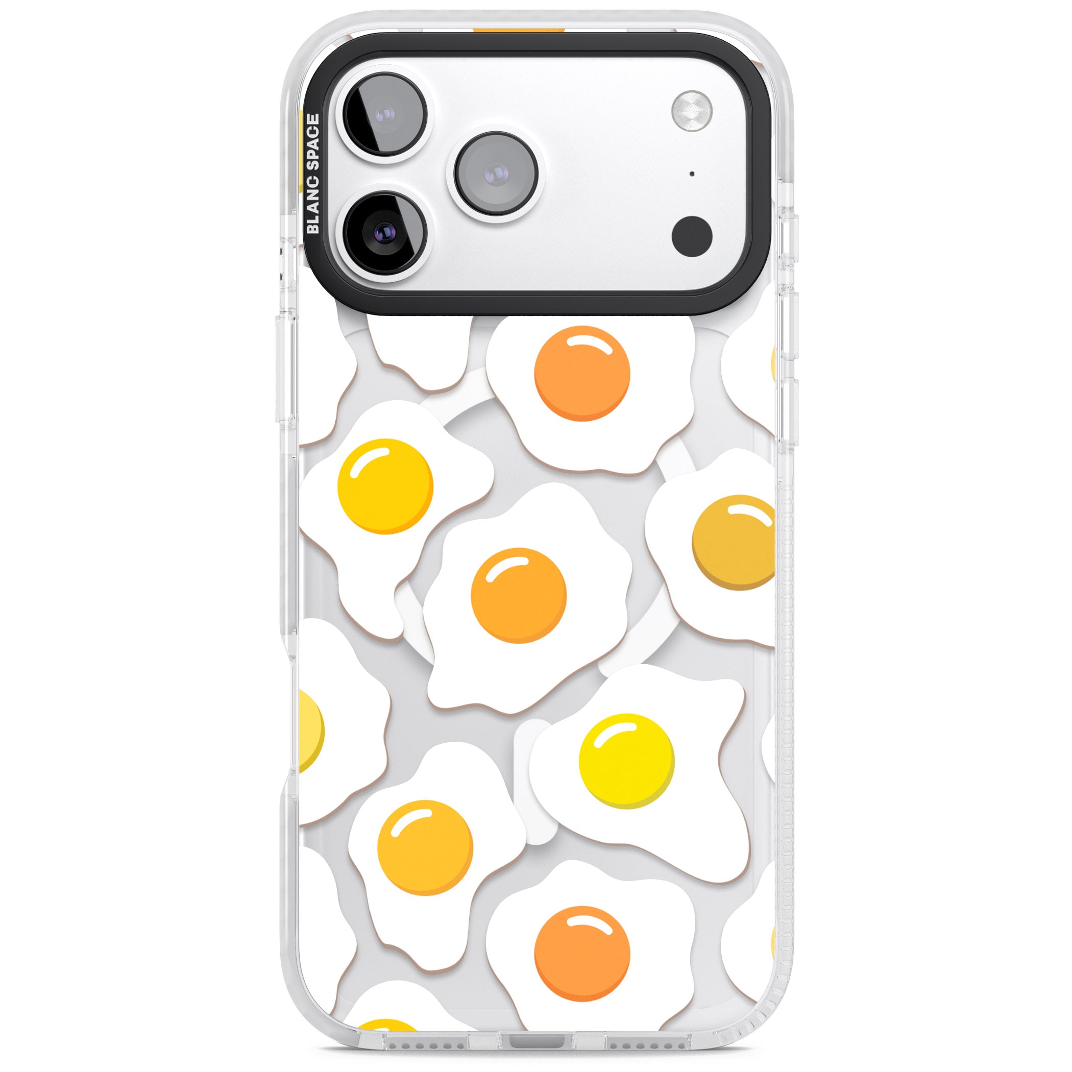 Fried Egg Pattern iPhone 17 Pro Impact Pro Clear Phone Case
