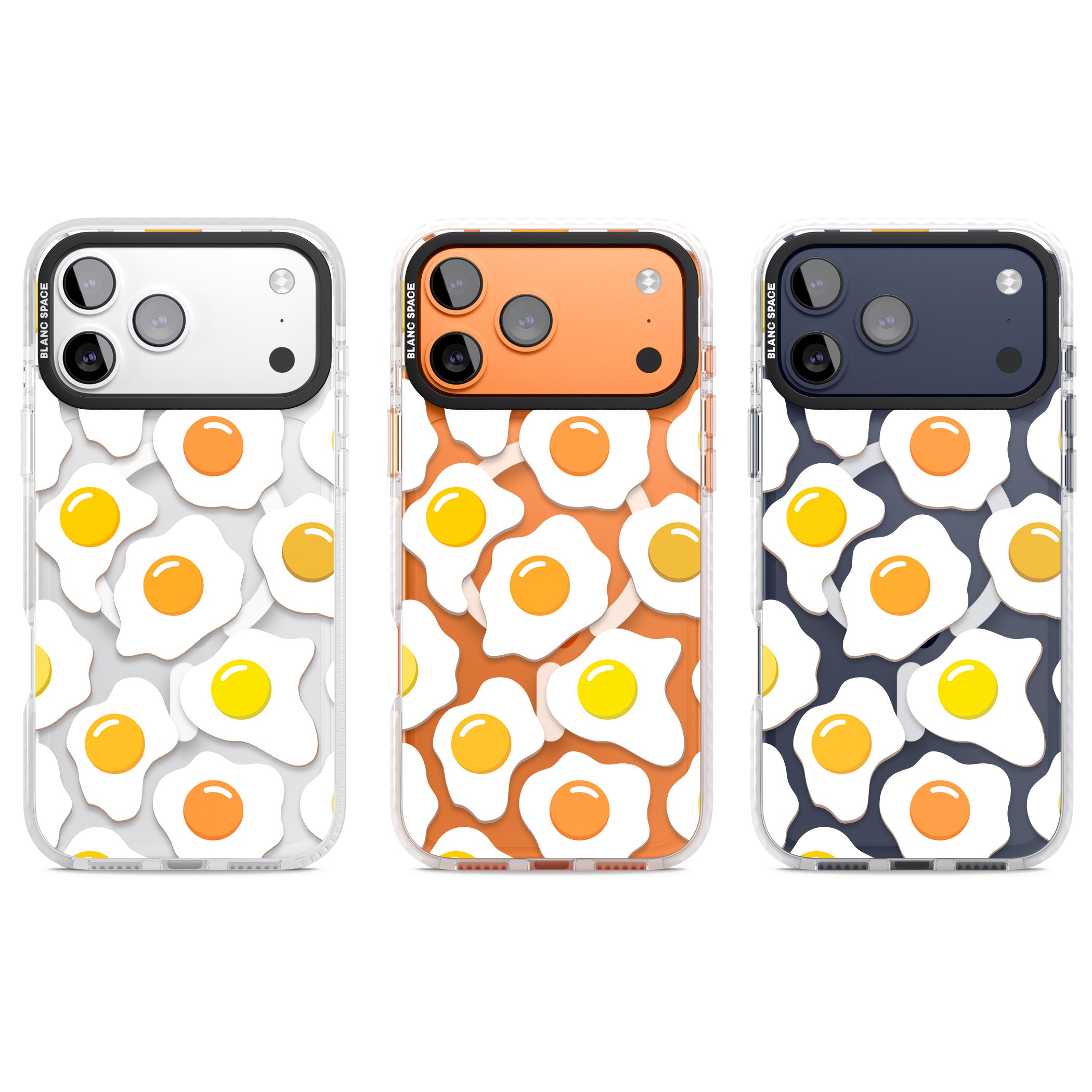 Fried Egg Pattern iPhone 17 Pro Impact Pro Clear Phone Case APT Impact Protection