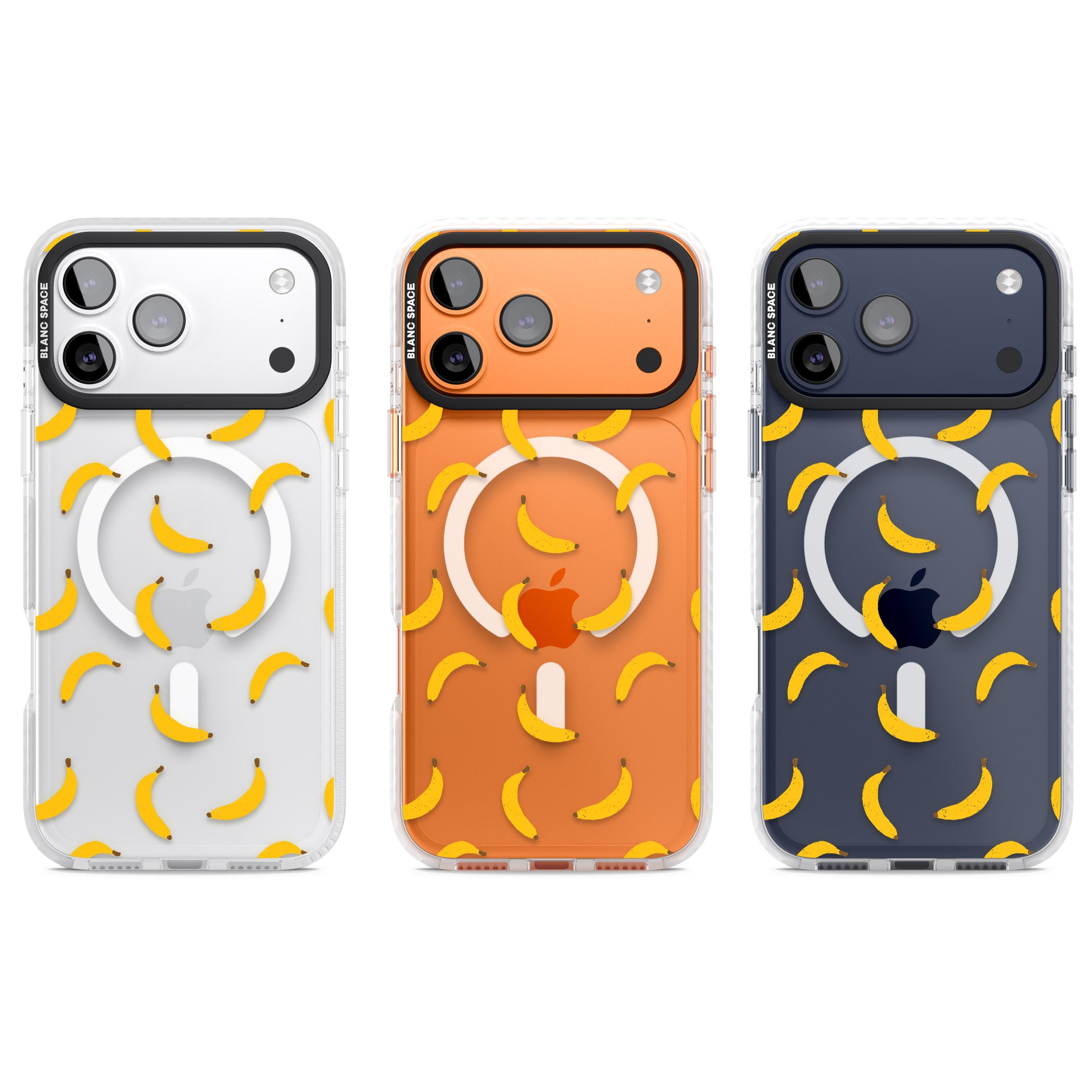 Banana Pattern iPhone 17 Pro Impact Pro Clear Phone Case APT Impact Protection