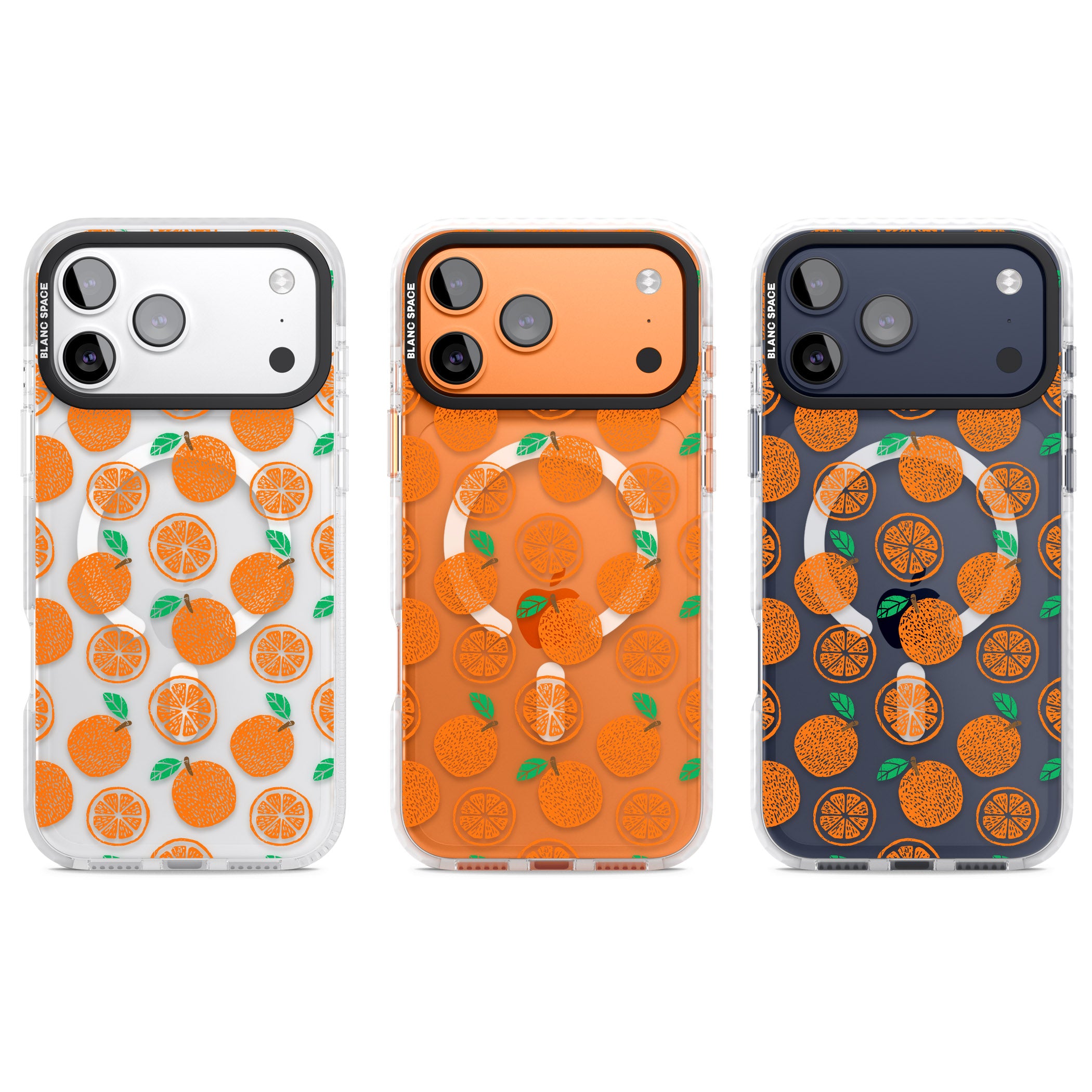 Orange Pattern iPhone 17 Pro Impact Pro Clear Phone Case APT Impact Protection