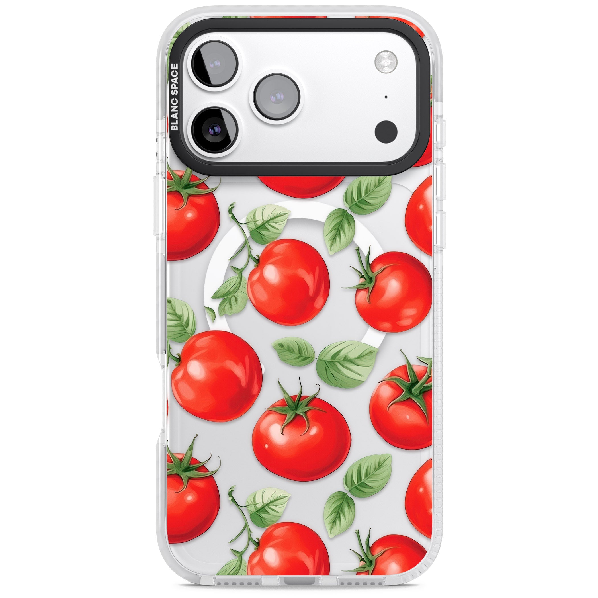 Tomato Pattern iPhone 17 Pro Impact Pro Clear Phone Case