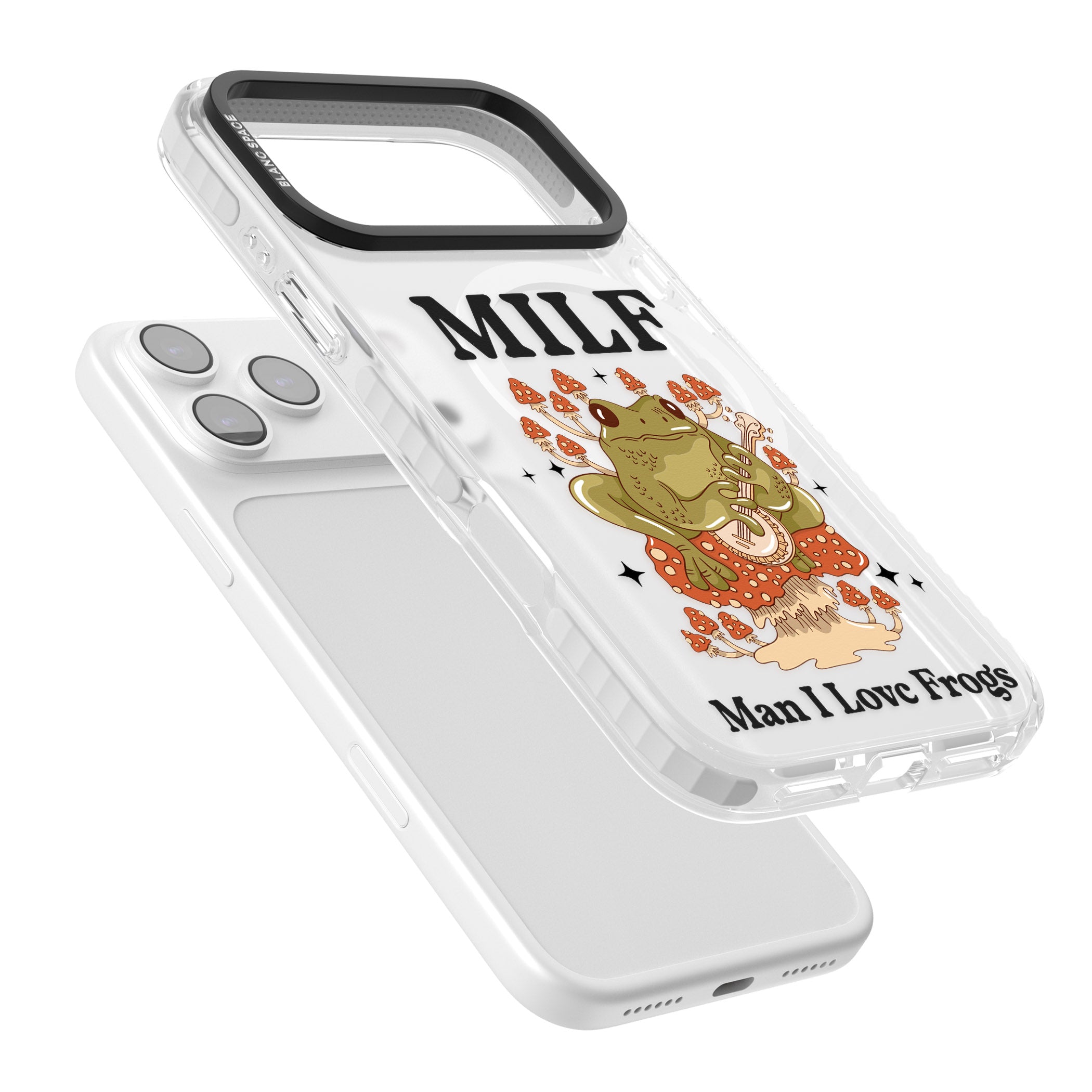 Man I Love Frogs iPhone 17 Pro Impact Pro Clear Phone Case Colours