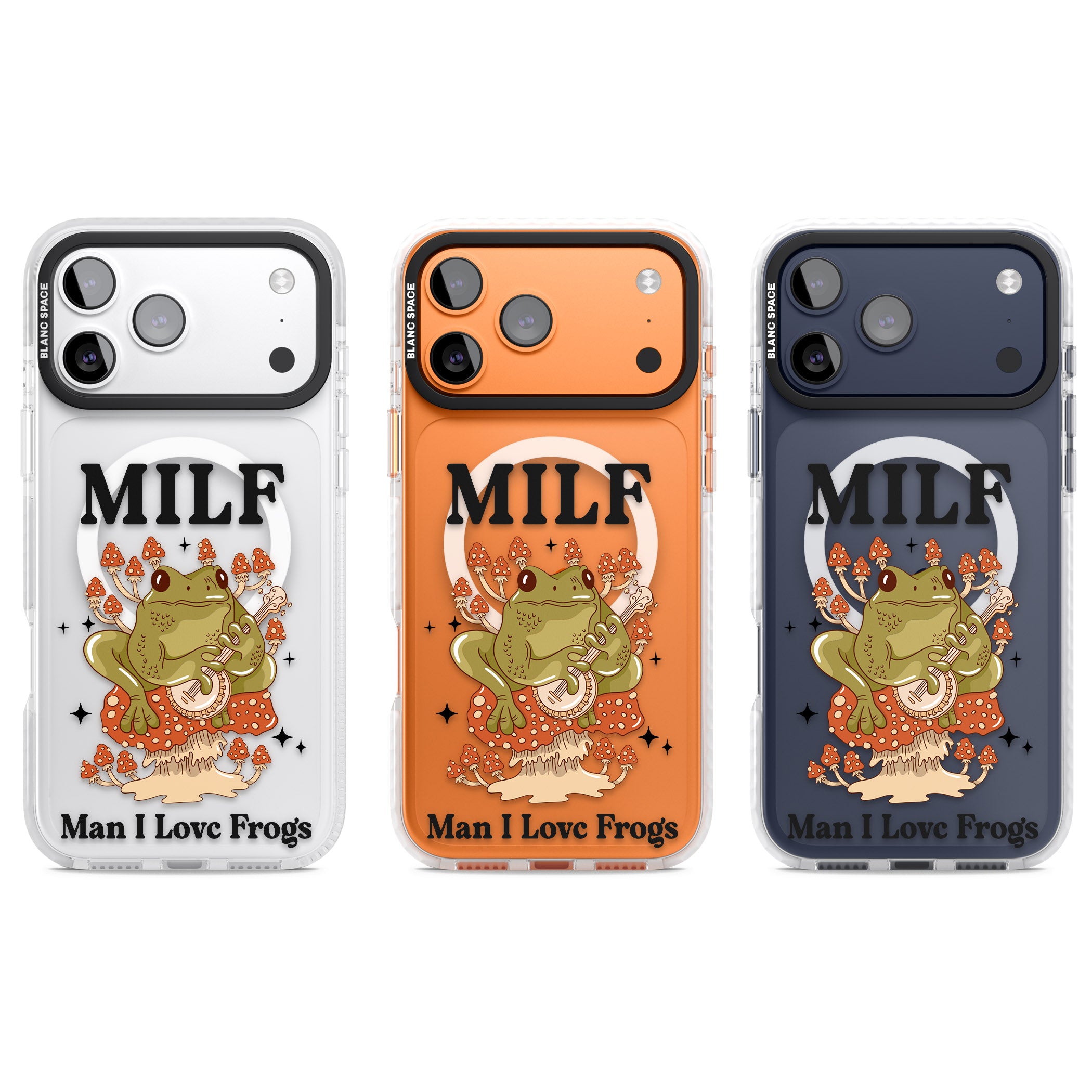 Man I Love Frogs iPhone 17 Pro Impact Pro Clear Phone Case APT Impact Protection