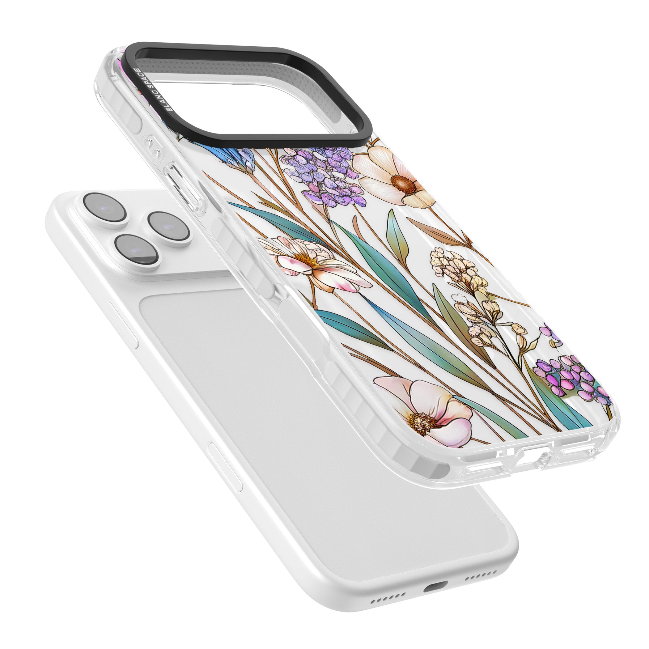 Glass Wildflower Mix iPhone 17 Pro Impact Pro Clear Phone Case Colours