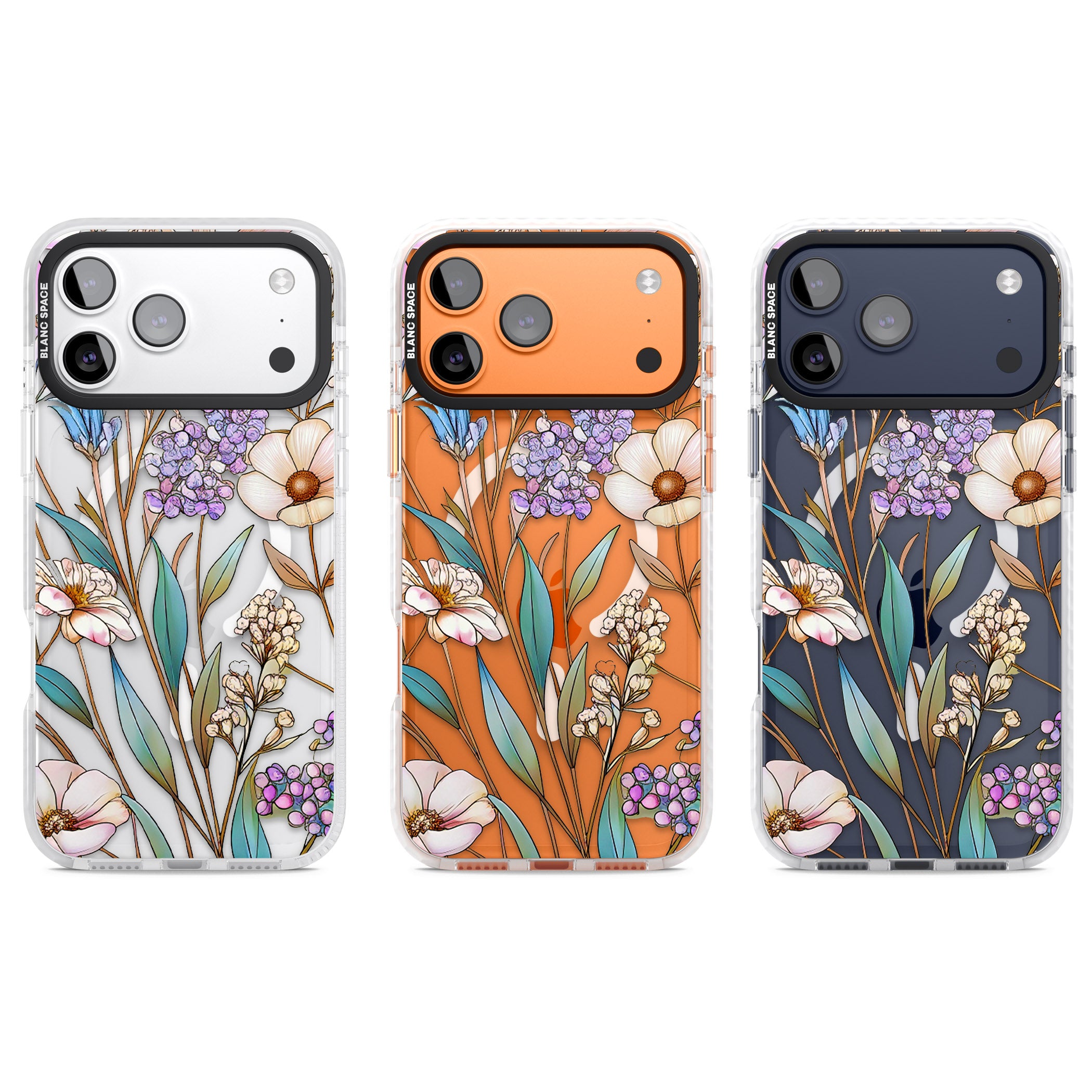 Glass Wildflower Mix iPhone 17 Pro Impact Pro Clear Phone Case APT Impact Protection