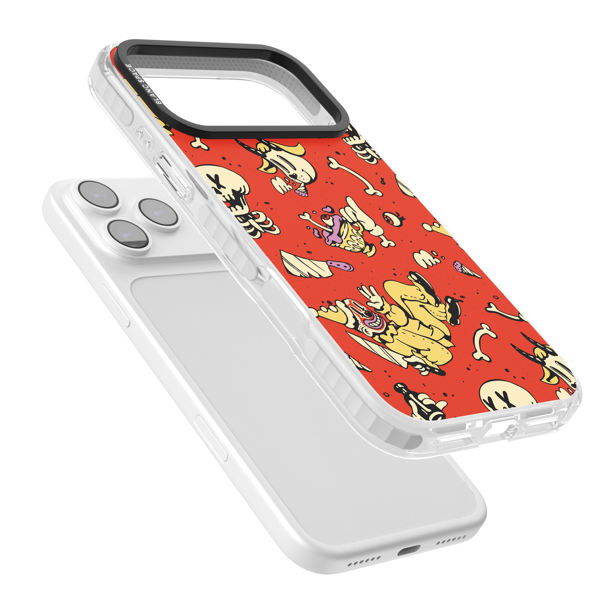 Red Retro Halloween Pattern iPhone 17 Pro Impact Pro Clear Phone Case Colours