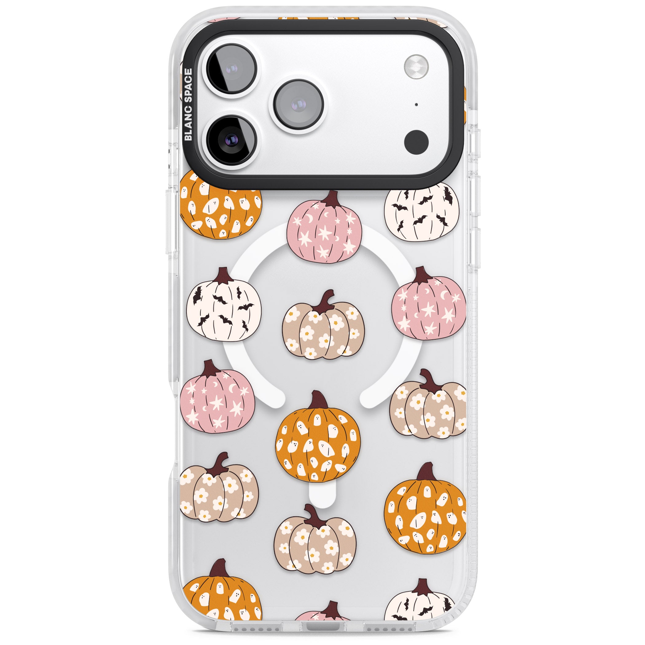 Floral Pumpkins iPhone 17 Pro Impact Pro Clear Phone Case