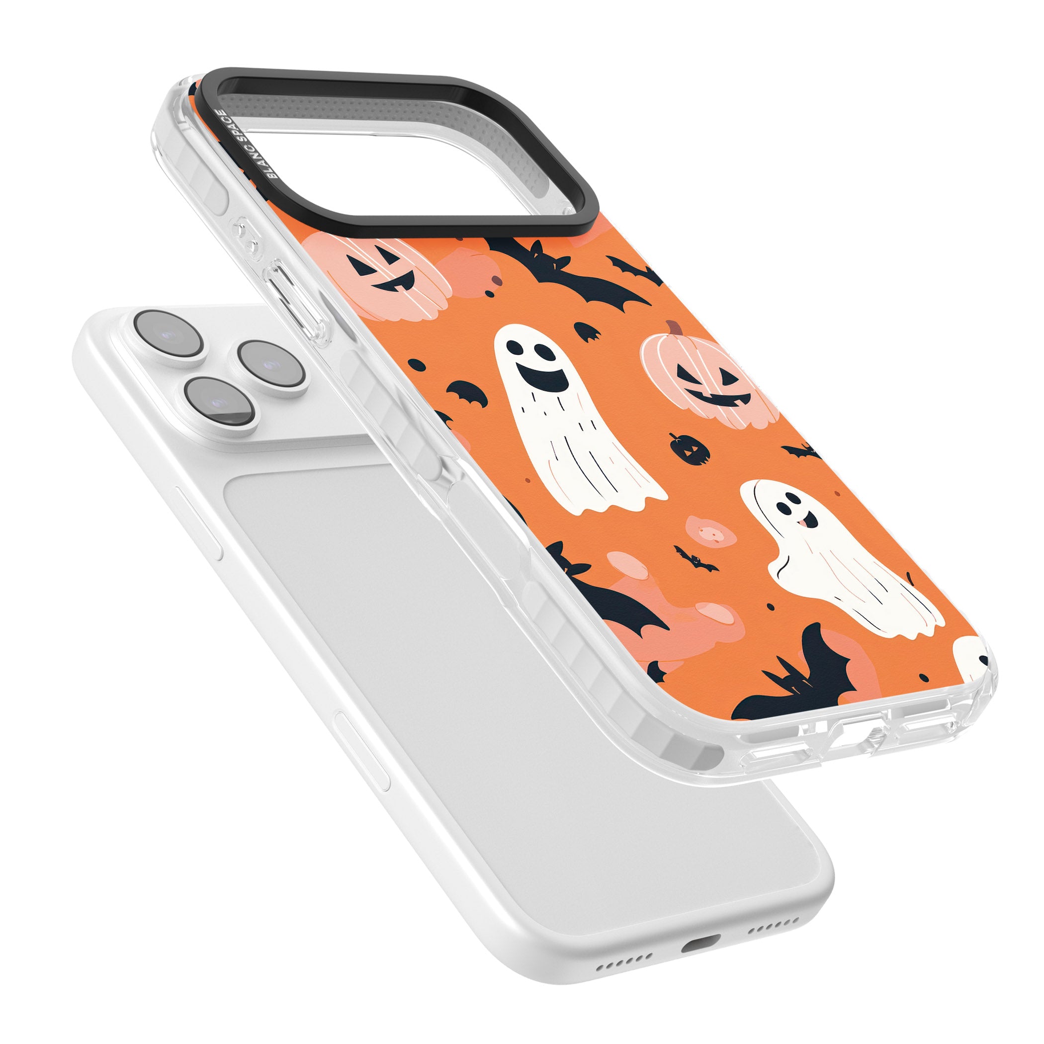 Orange Halloween Pattern iPhone 17 Pro Impact Pro Clear Phone Case Colours