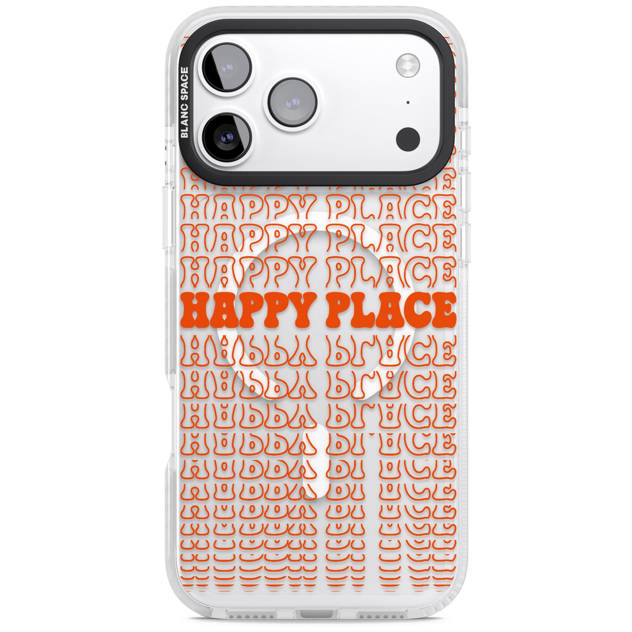 Happy Place (Orange) iPhone 17 Pro Impact Pro Clear Phone Case