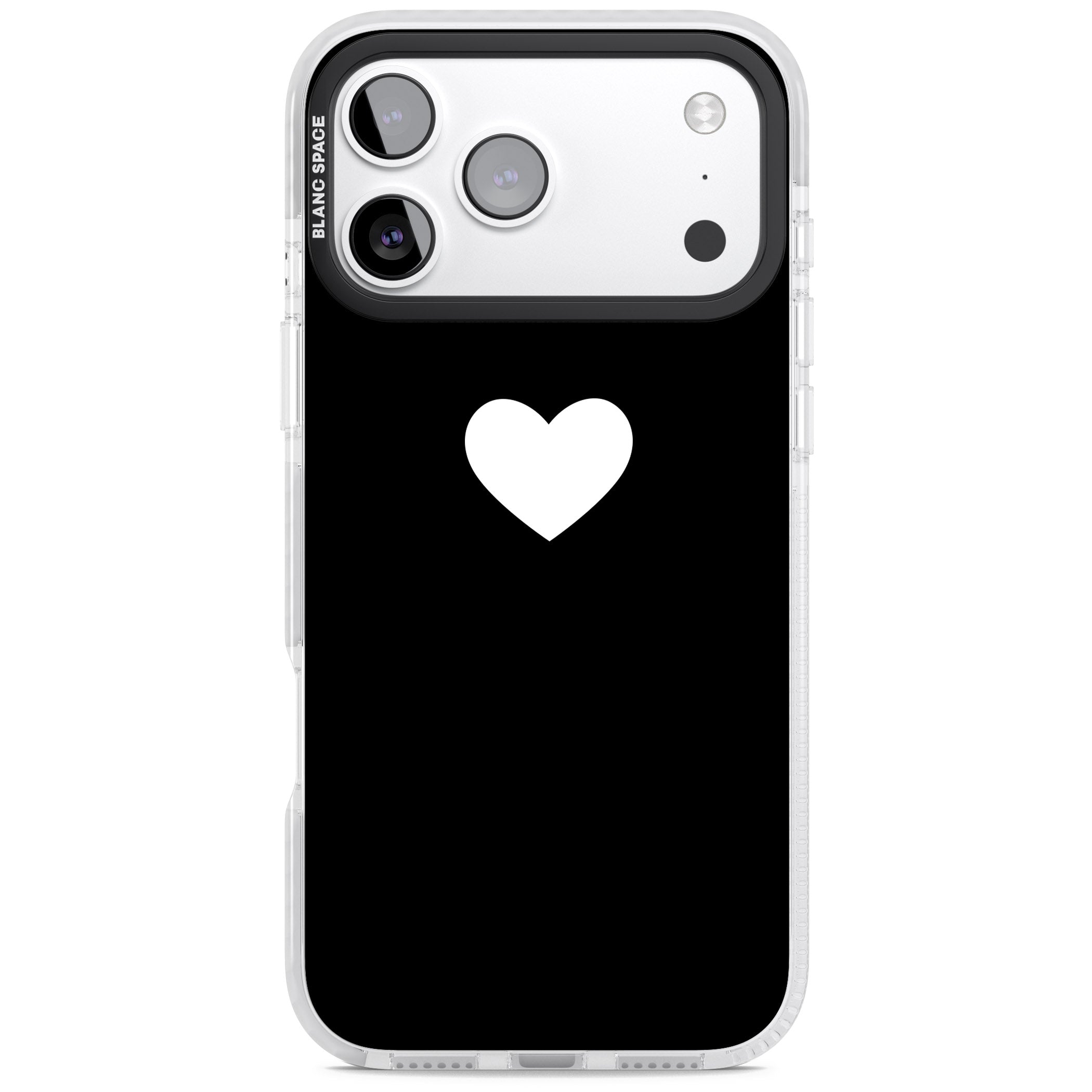 Single Heart Design: White & iPhone 17 Pro Impact Pro Clear Phone Case