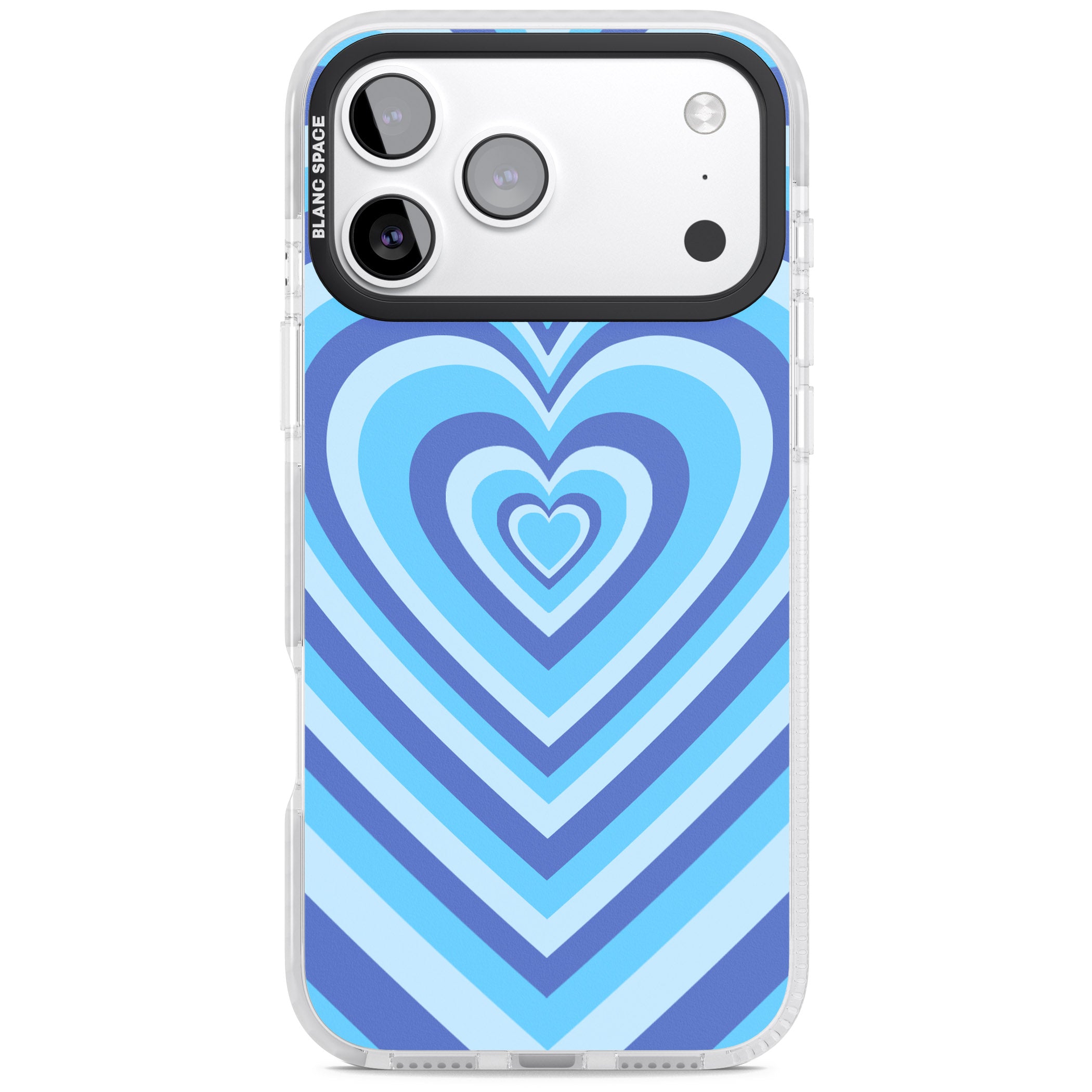 Blue Heart Illusion iPhone 17 Pro Impact Pro Clear Phone Case