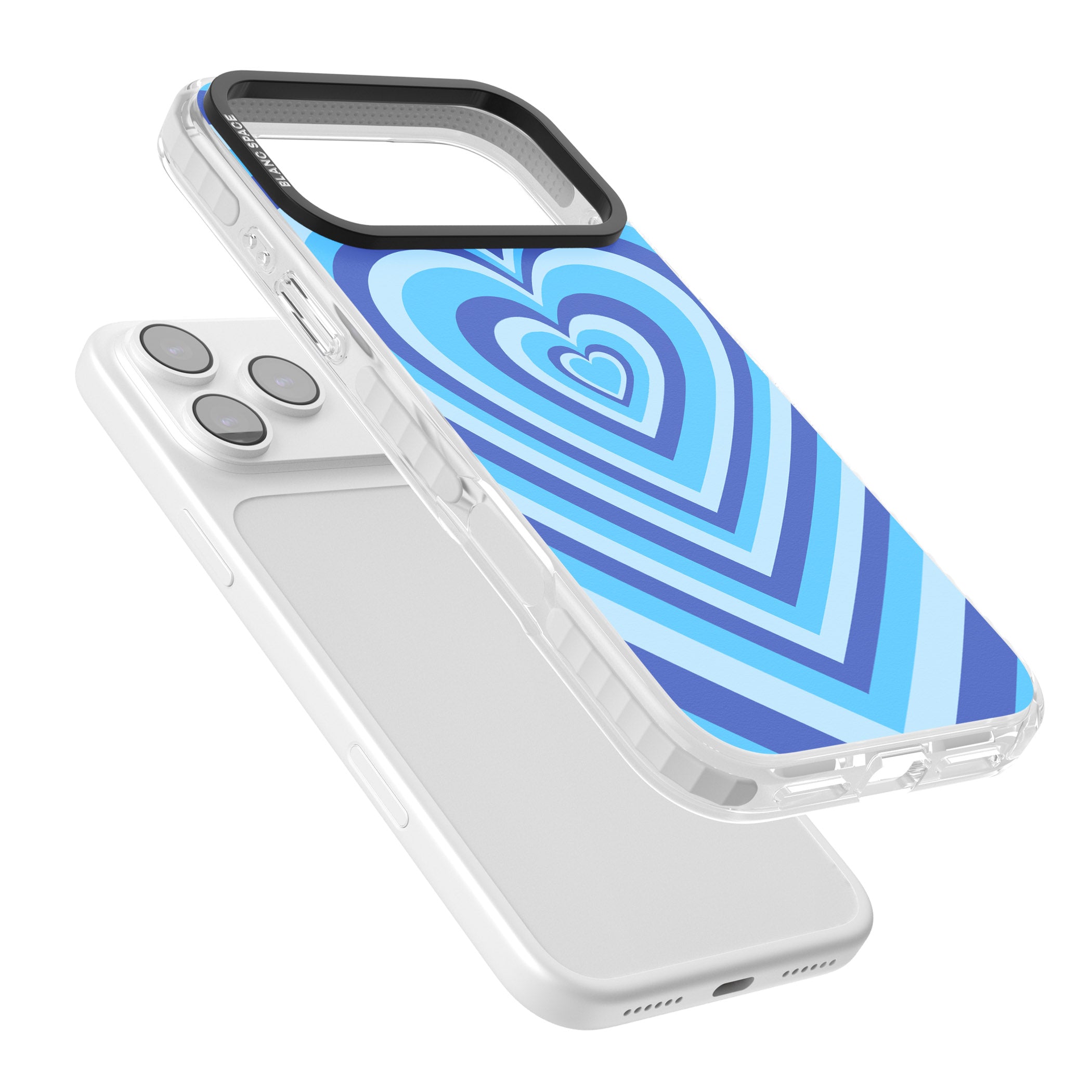 Blue Heart Illusion iPhone 17 Pro Impact Pro Clear Phone Case Colours