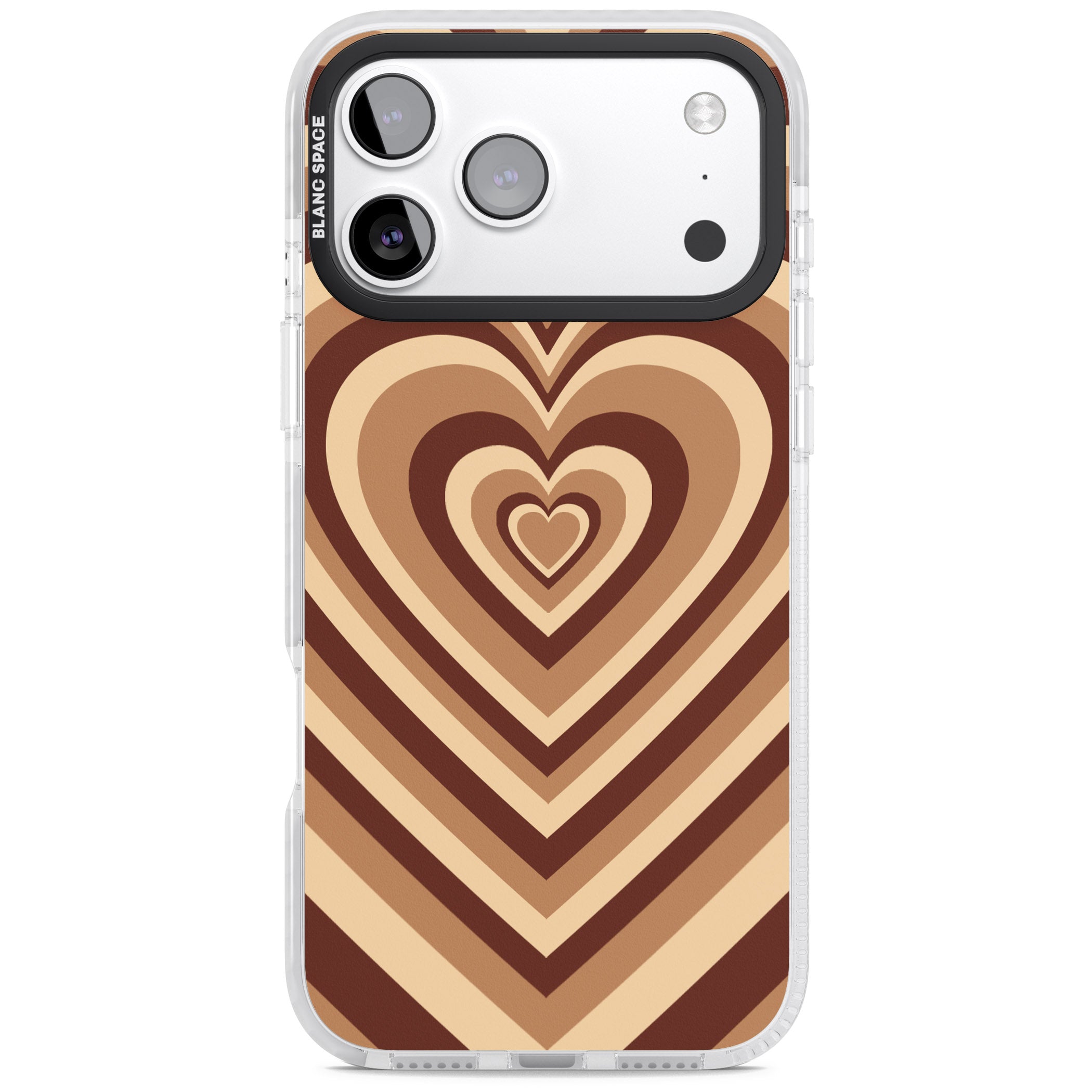 Latte Heart Illusion iPhone 17 Pro Impact Pro Clear Phone Case
