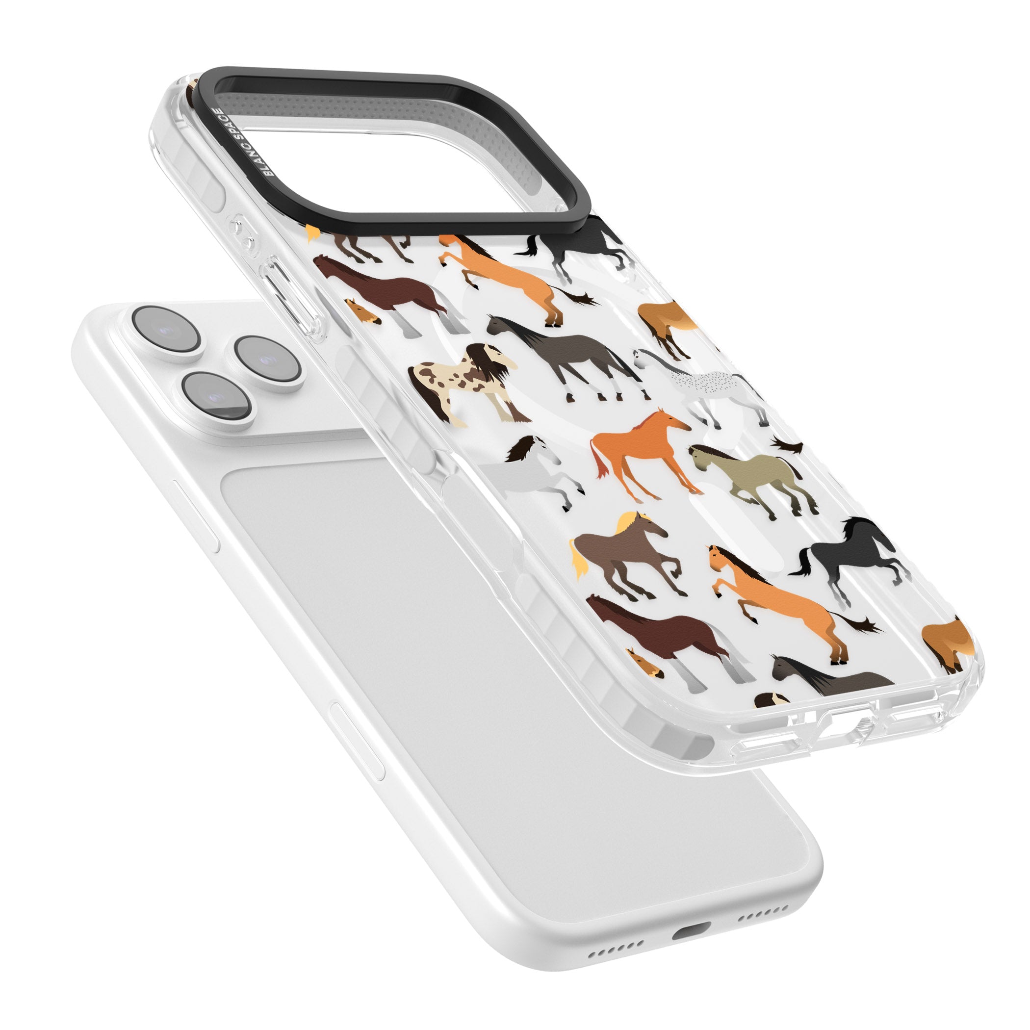 Horse Pattern iPhone 17 Pro Impact Pro Clear Phone Case Colours