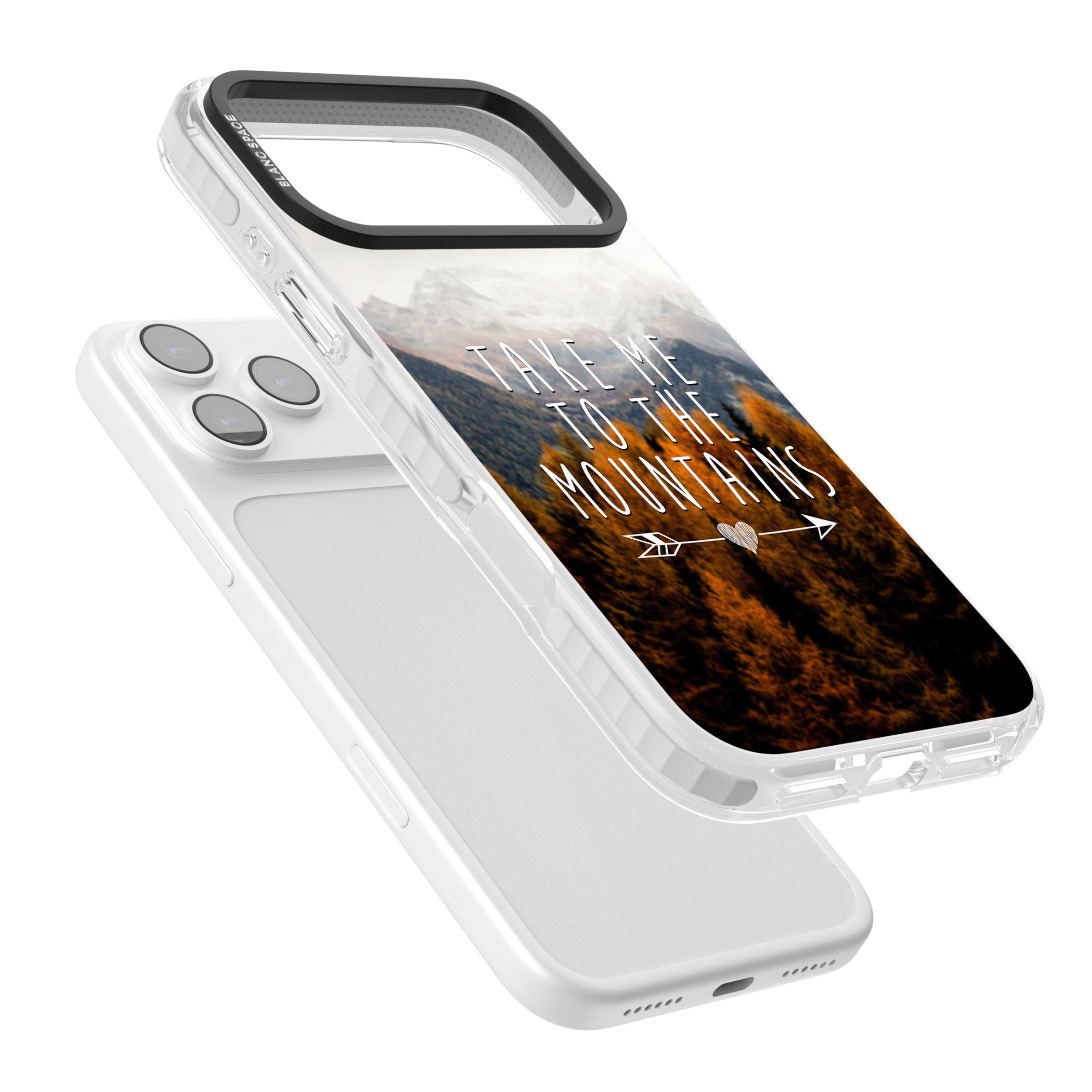 Take Me Mountains Quote iPhone 17 Pro Impact Pro Clear Phone Case Colours