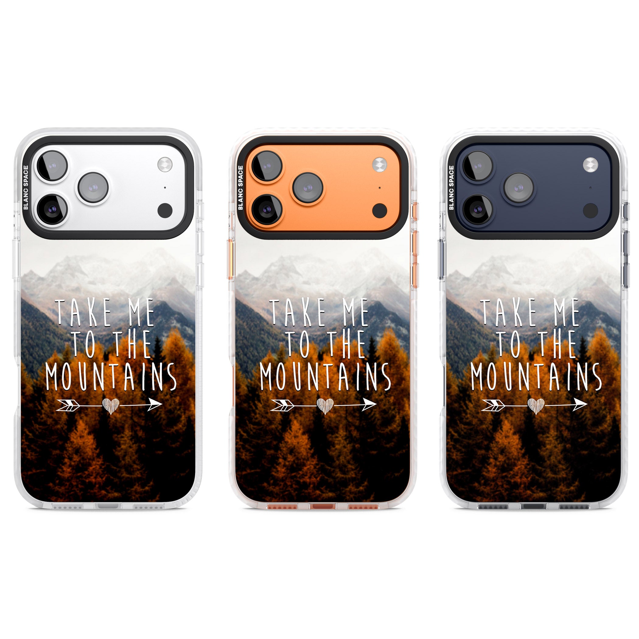 Take Me Mountains Quote iPhone 17 Pro Impact Pro Clear Phone Case APT Impact Protection