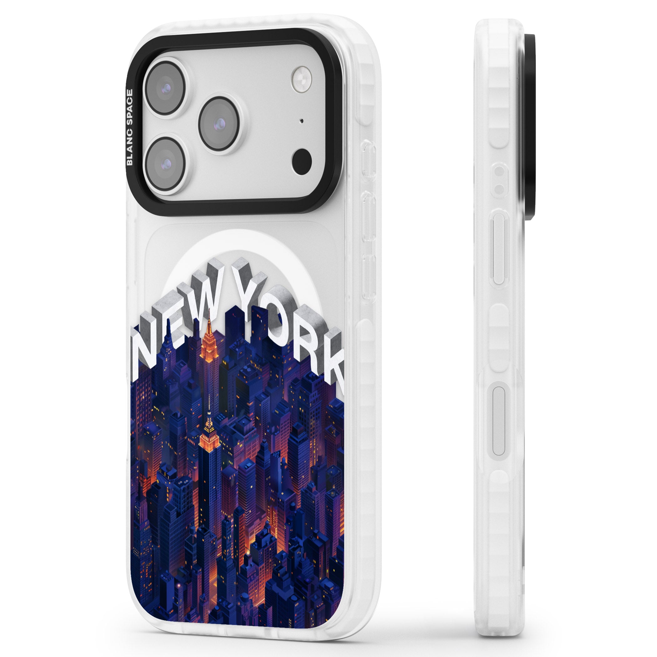 New York City iPhone 17 Pro Impact Pro Clear Phone Case Side Profile