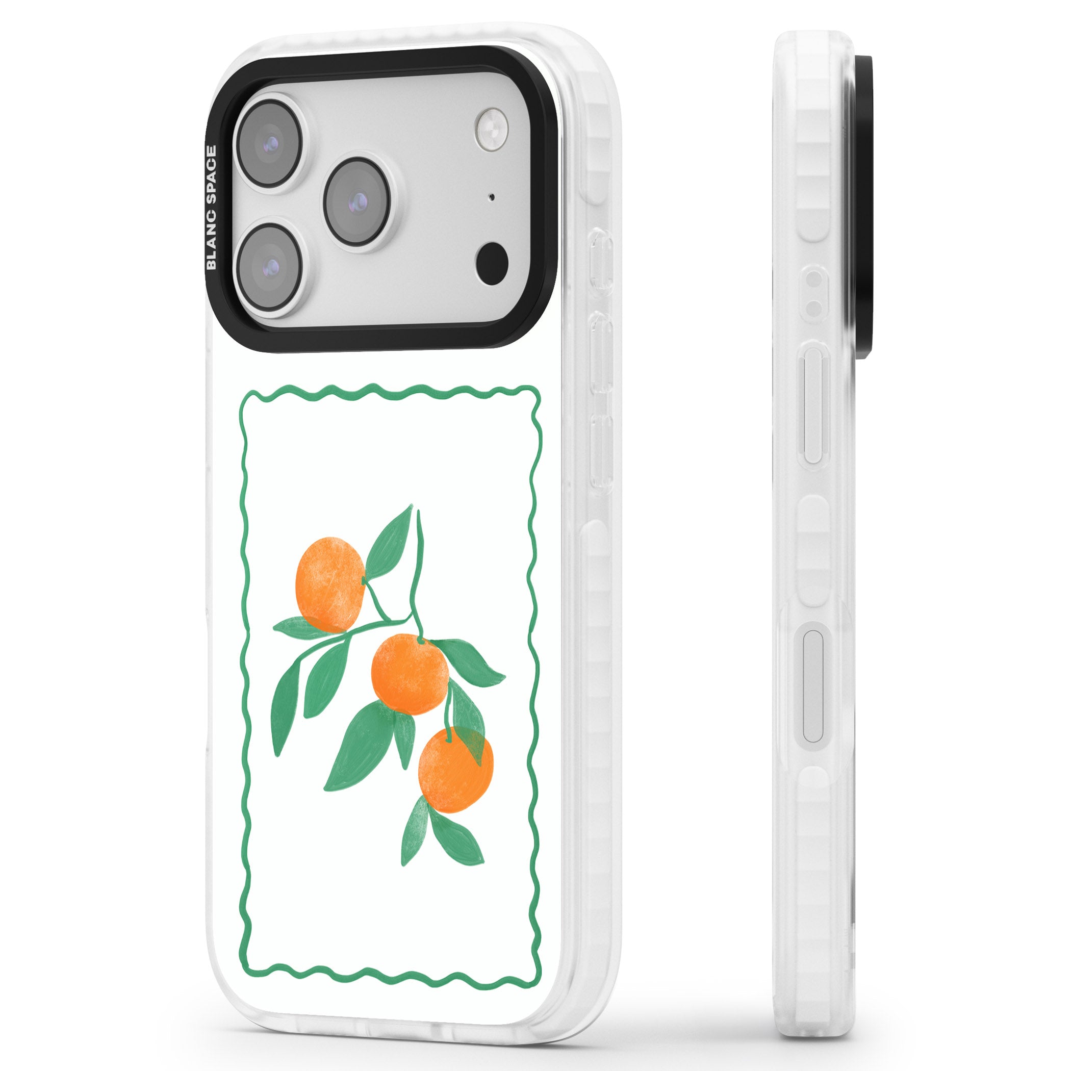 Italian Oranges iPhone 17 Pro Impact Pro Clear Phone Case Side Profile