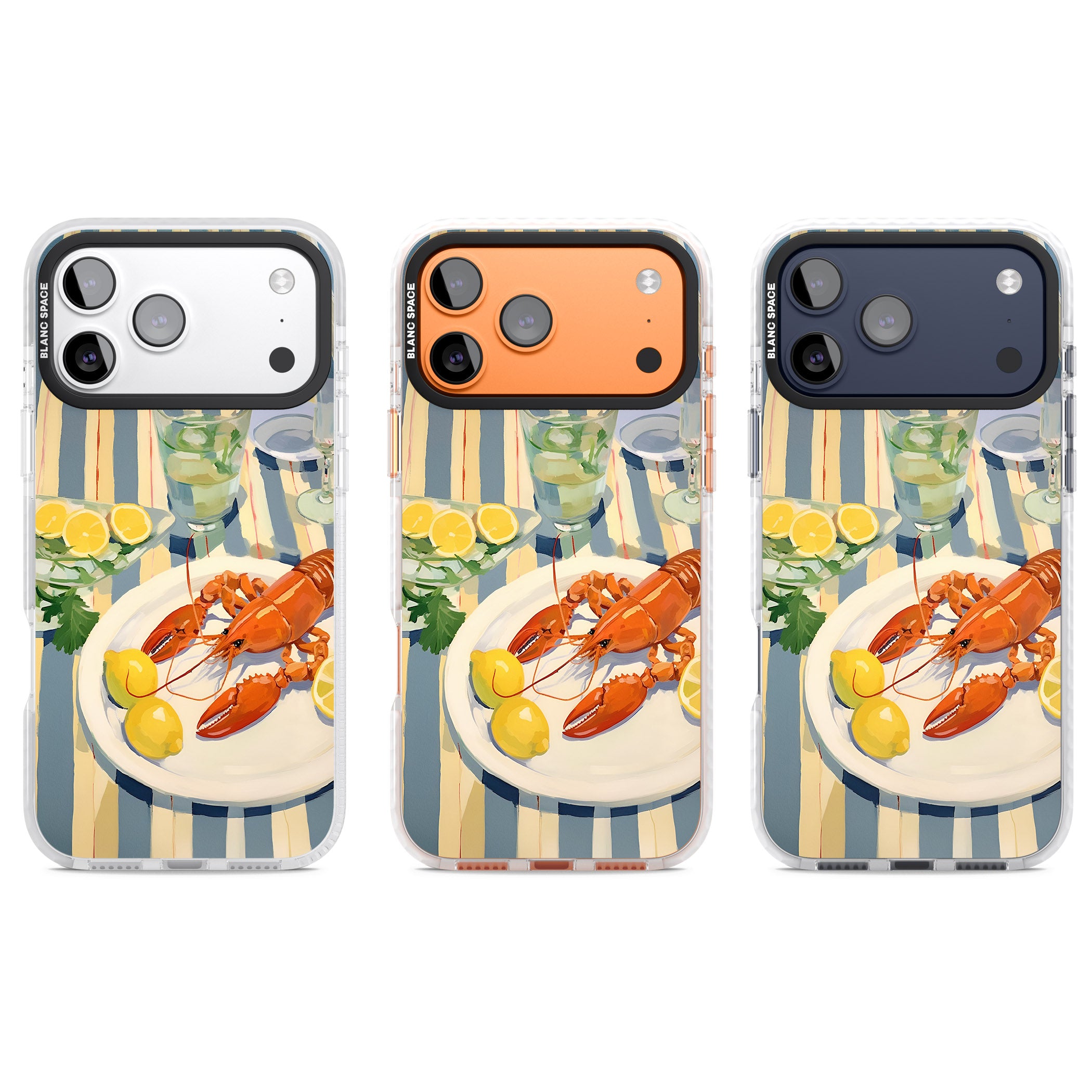 Lobster & Lemons iPhone 17 Pro Impact Pro Clear Phone Case APT Impact Protection