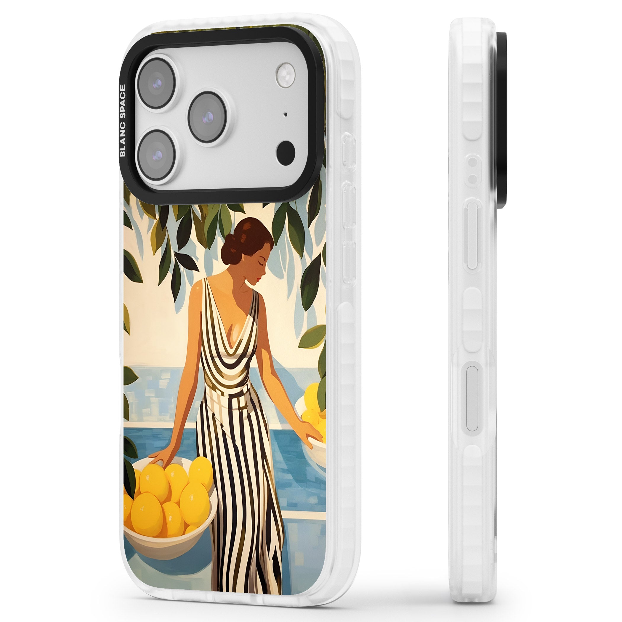 Lemon Picking iPhone 17 Pro Impact Pro Clear Phone Case Side Profile