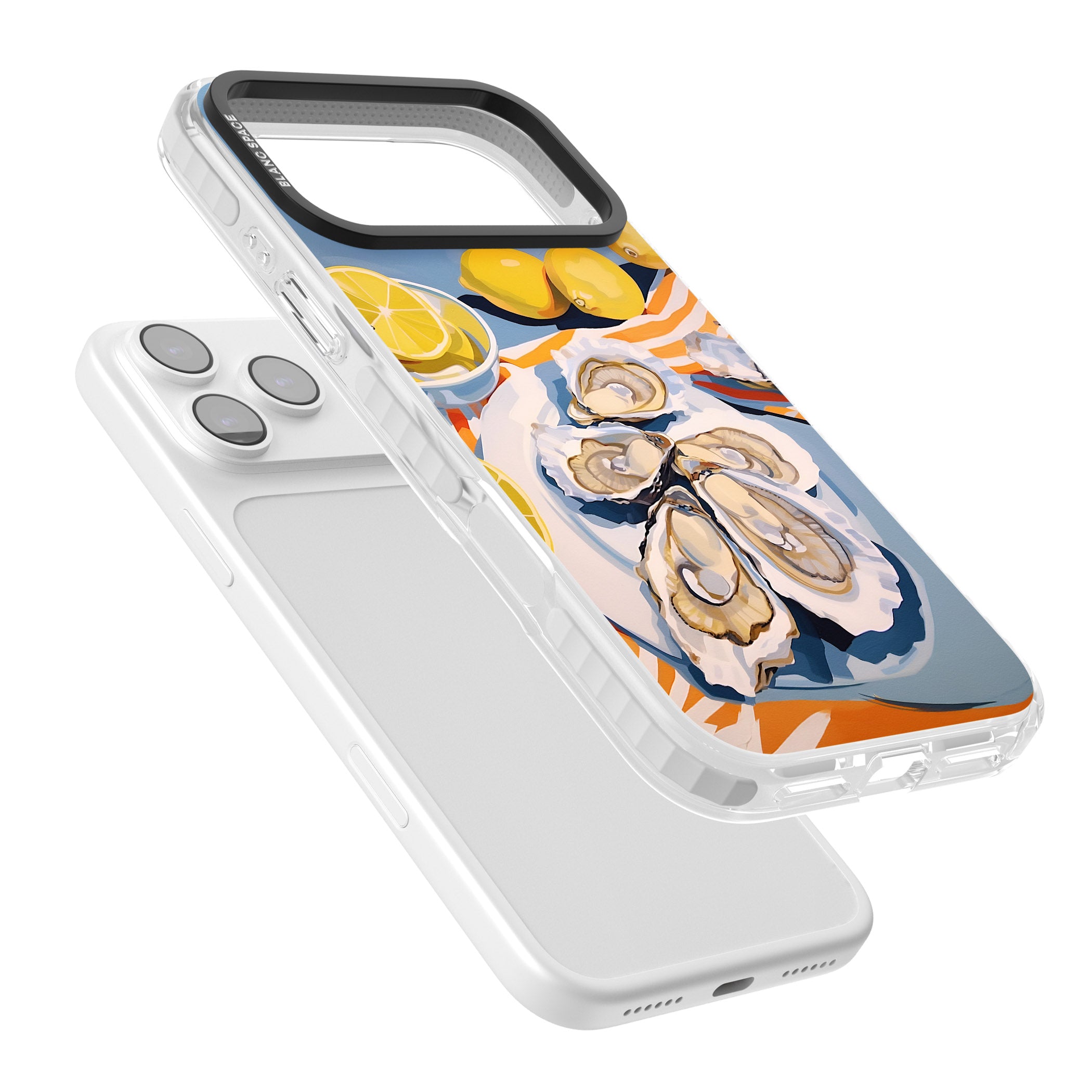 Fresh Oysters & Lemons iPhone 17 Pro Impact Pro Clear Phone Case Colours