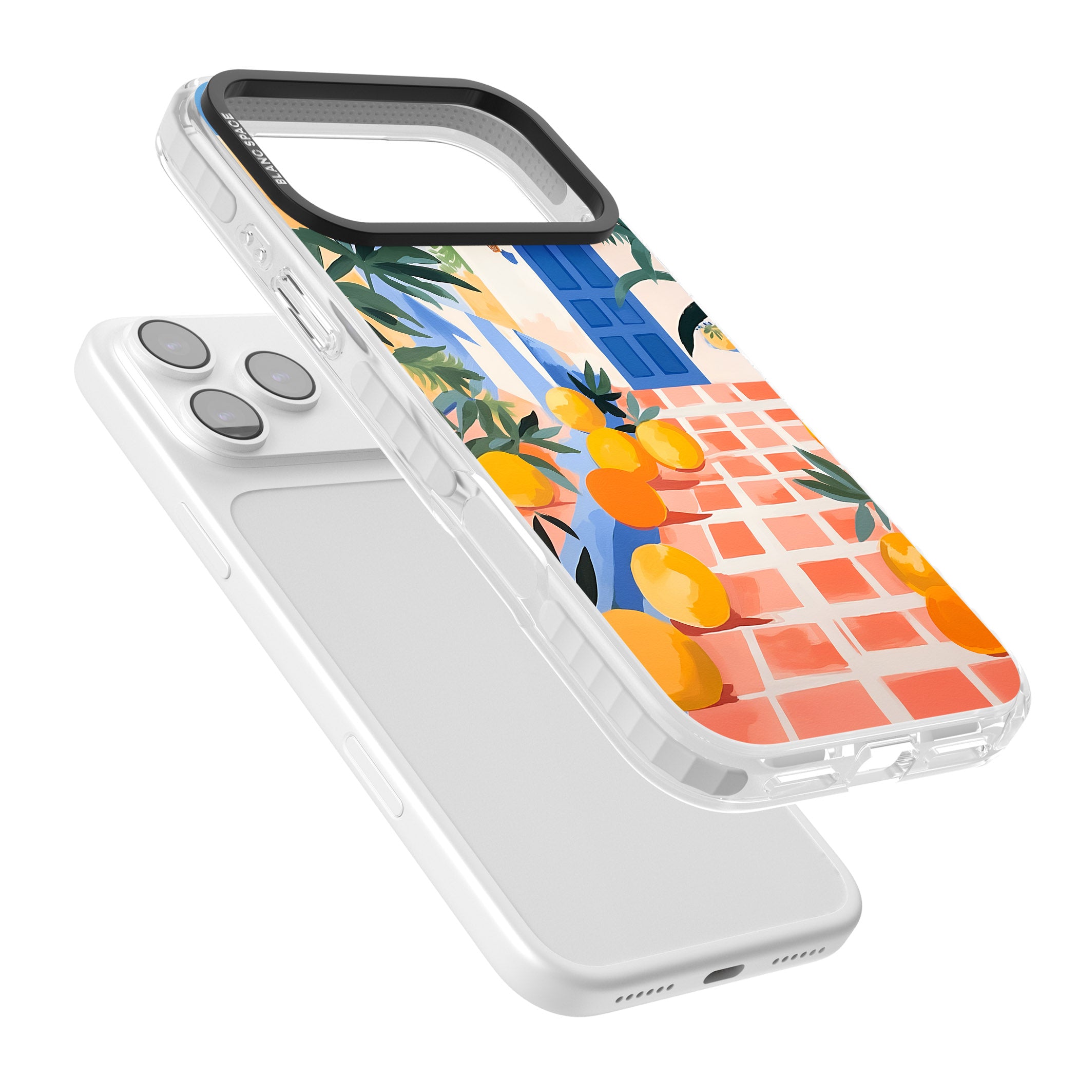 Greek Courtyard iPhone 17 Pro Impact Pro Clear Phone Case Colours