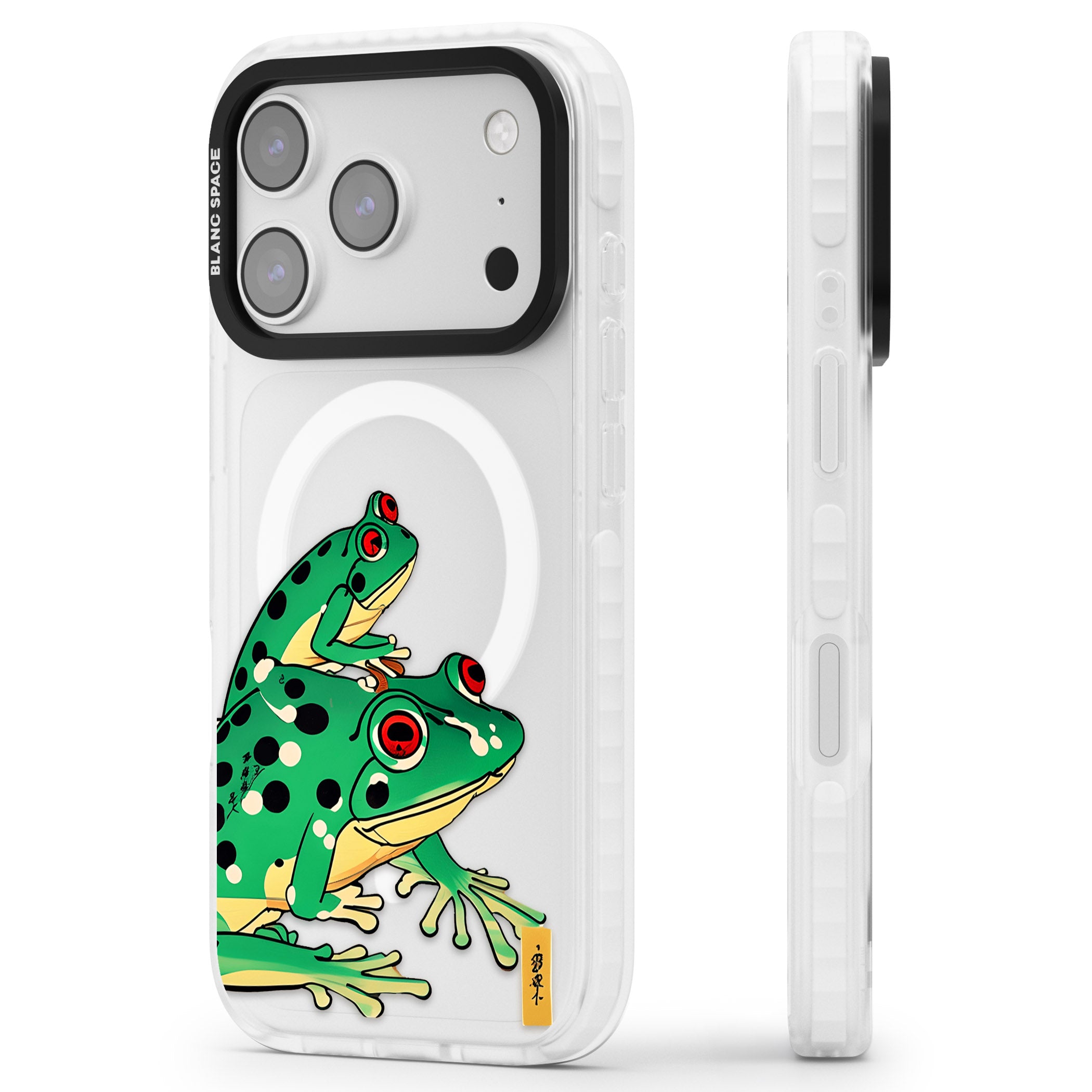 Matsumoto Hoji Frog Green iPhone 17 Pro Impact Pro Clear Phone Case Side Profile