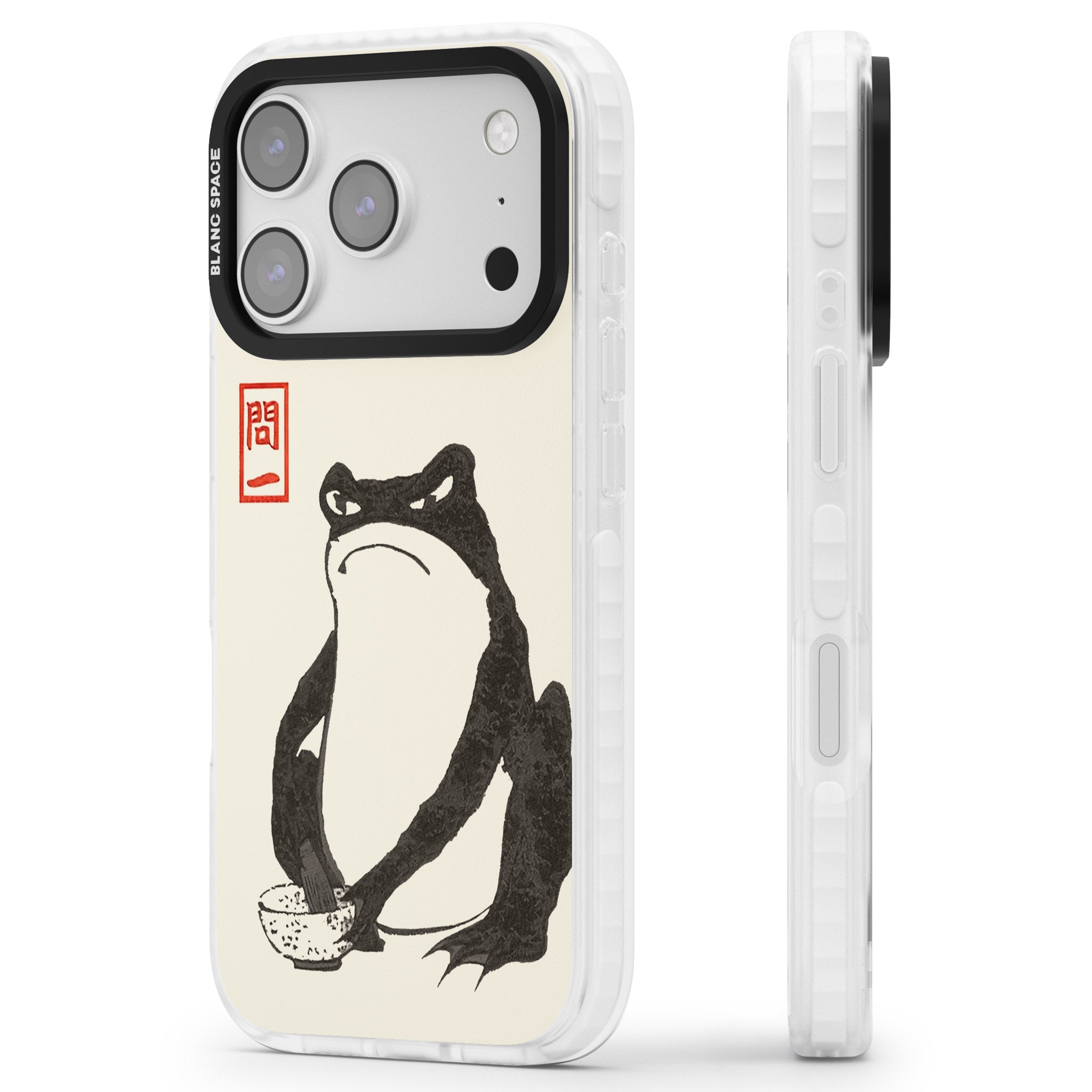 Matsumoto Hoji Grumpy Toad iPhone 17 Pro Impact Pro Clear Phone Case Side Profile