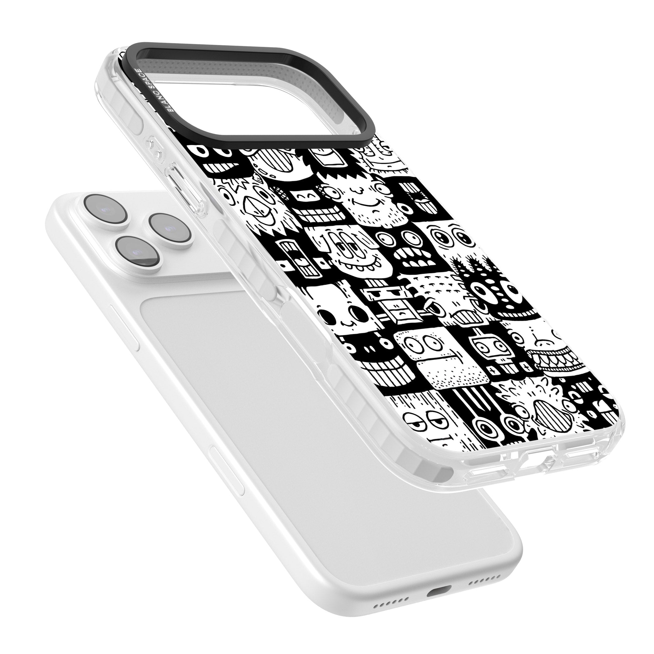 Checkerboard Heads iPhone 17 Pro Impact Pro Clear Phone Case Colours