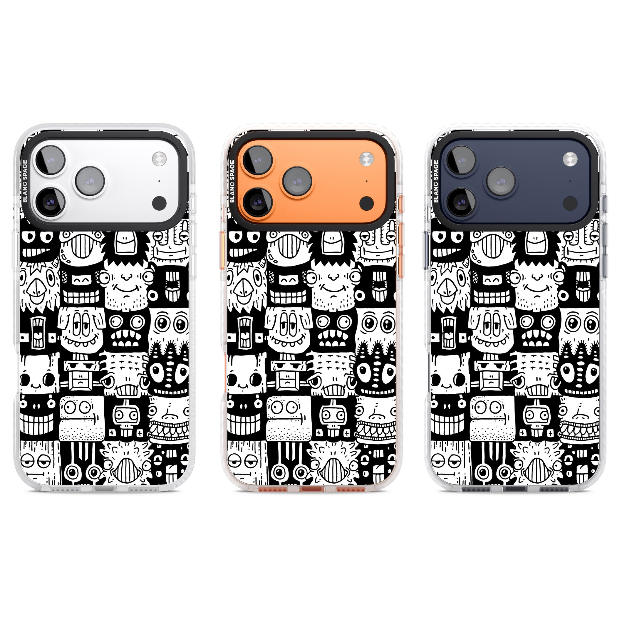 Checkerboard Heads iPhone 17 Pro Impact Pro Clear Phone Case APT Impact Protection