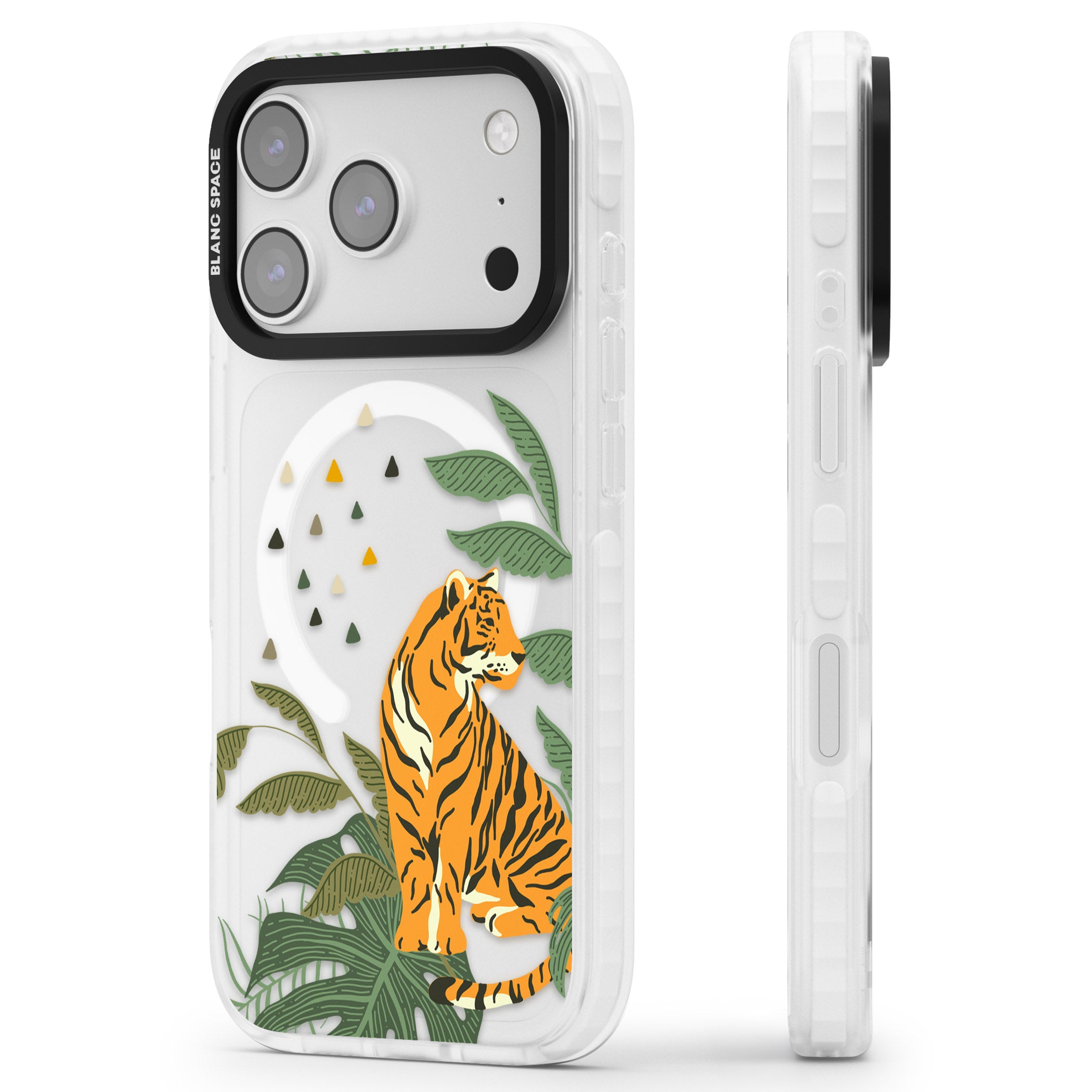 Tiger Jungle iPhone 17 Pro Impact Pro Clear Phone Case Side Profile