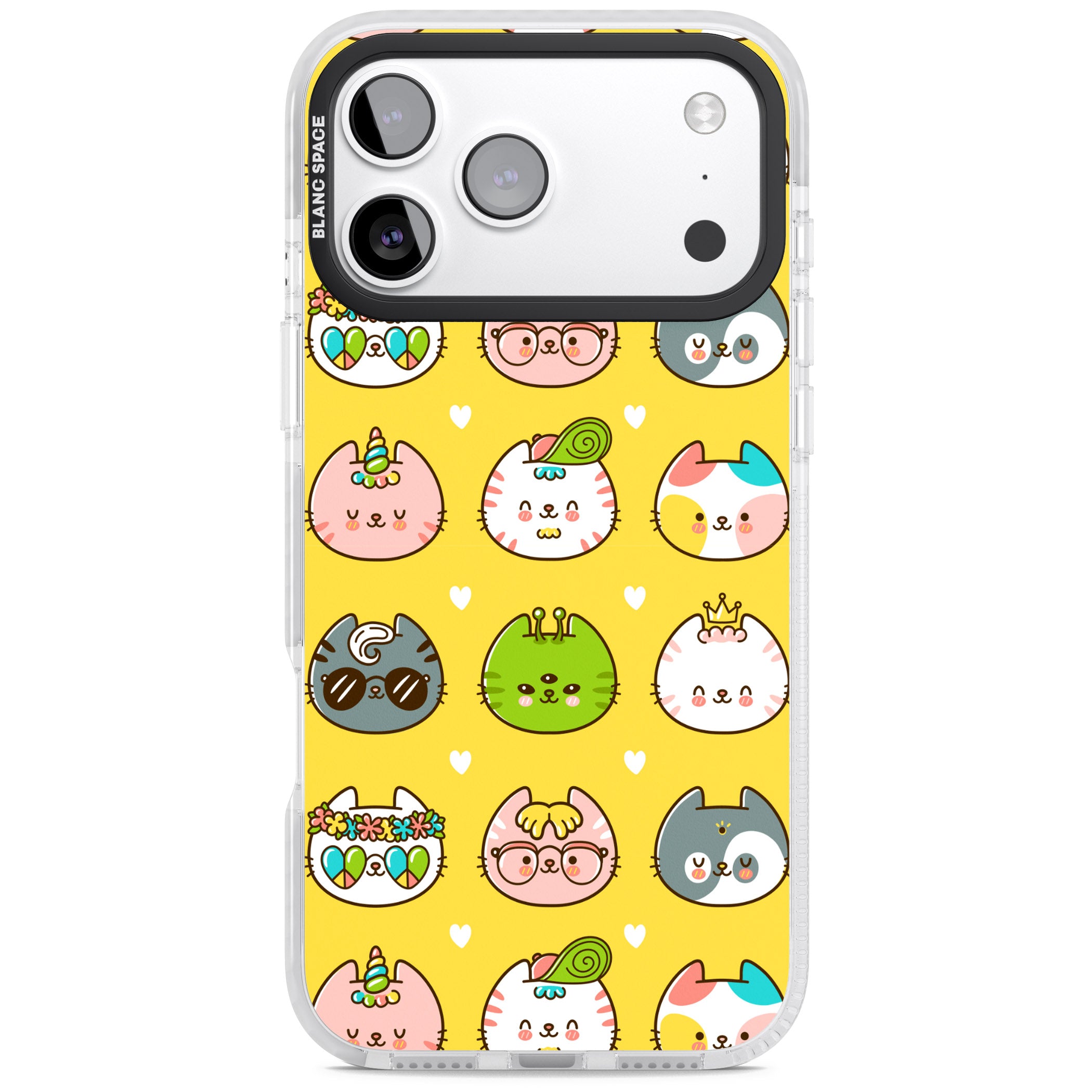 Mythical Cats Kawaii Pattern iPhone 17 Pro Impact Pro Clear Phone Case