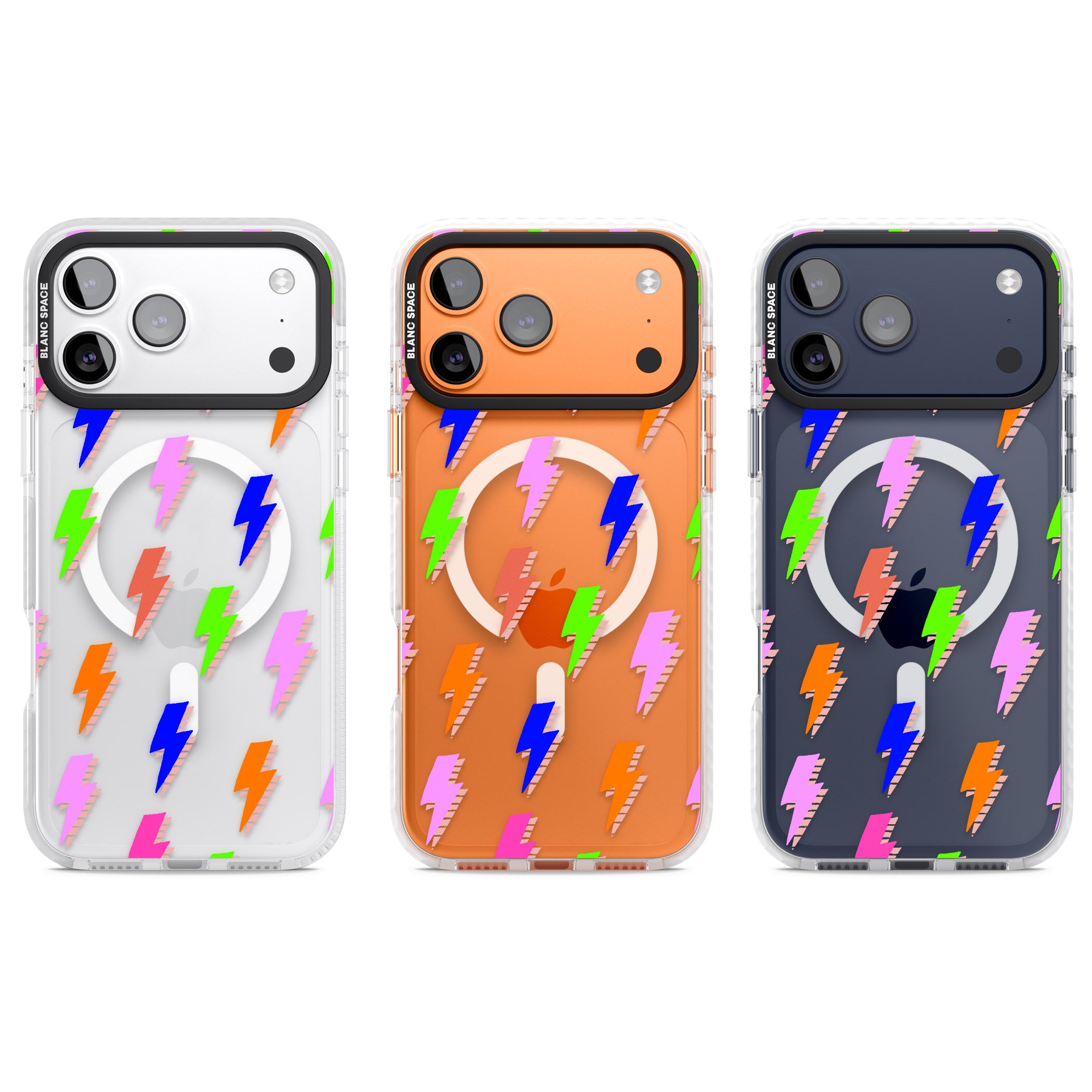 Rainbow Pop Lightning iPhone 17 Pro Impact Pro Clear Phone Case APT Impact Protection