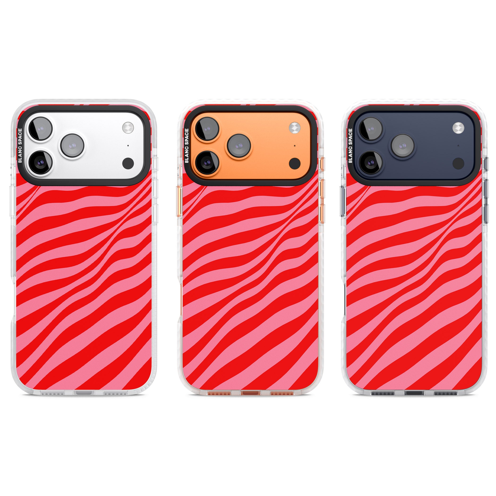 Pink & Red Distorted Line iPhone 17 Pro Impact Pro Clear Phone Case APT Impact Protection